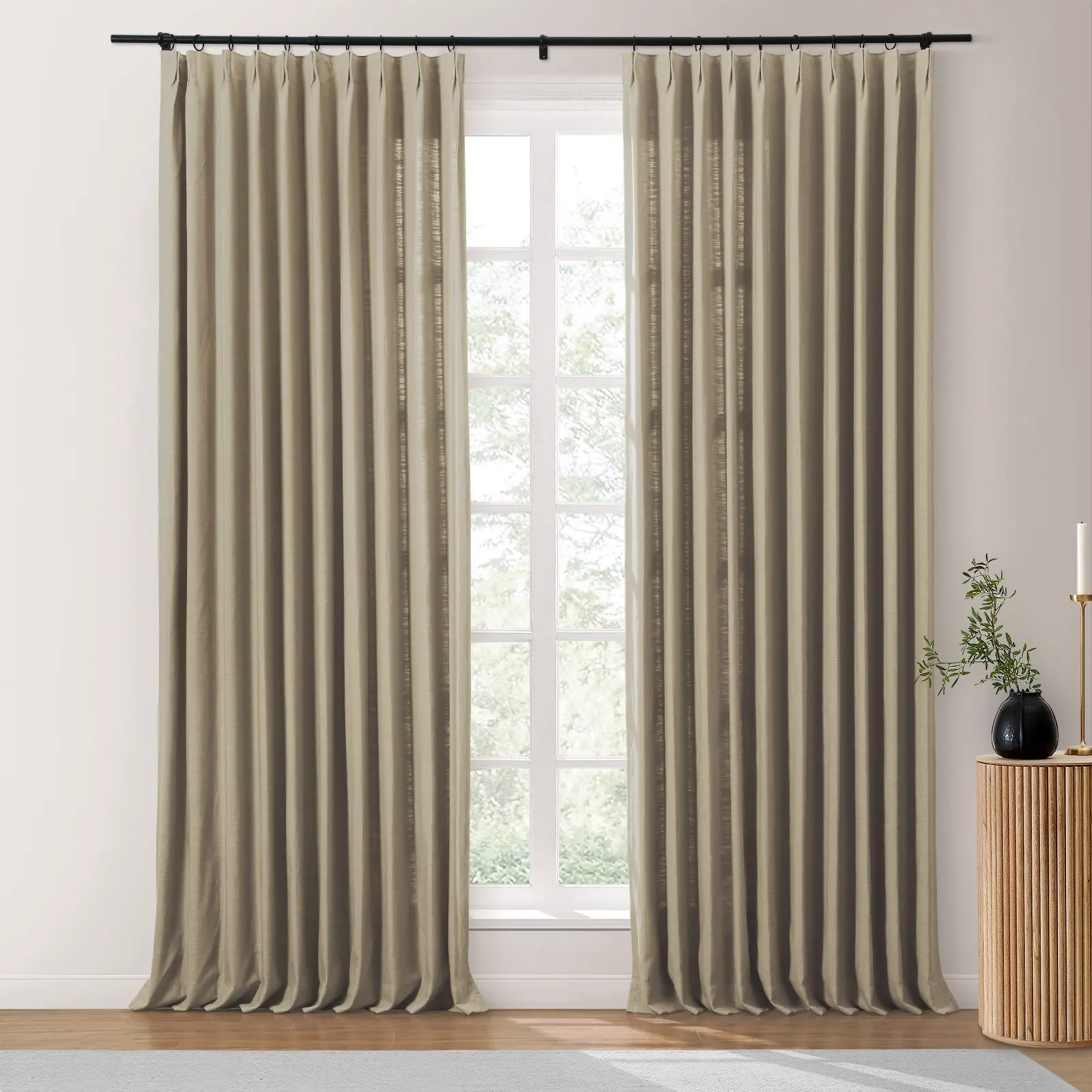 Bella Cotton Blend Curtains & Drapes Pleated - Image 12