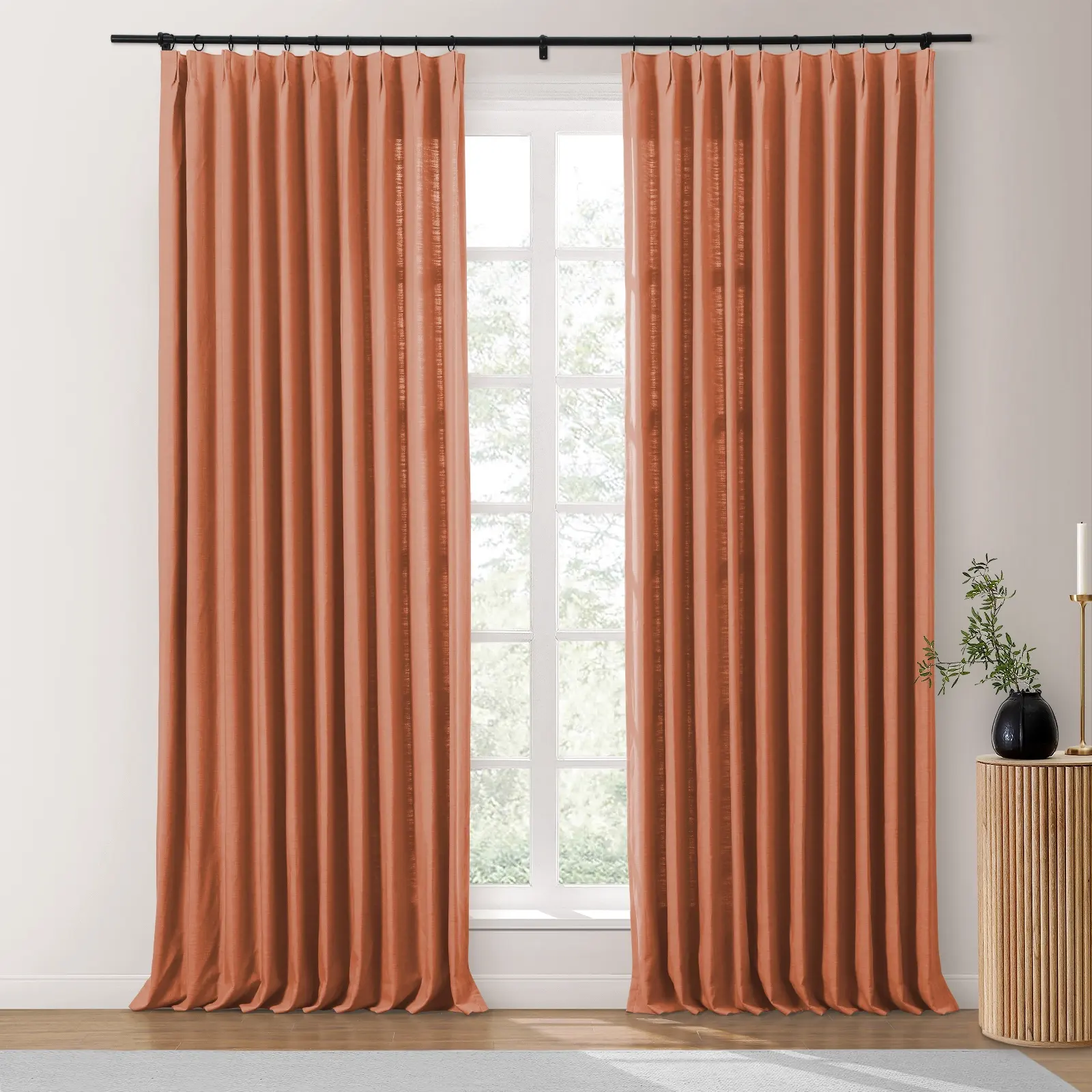 Bella Cotton Blend Curtains & Drapes Pleated - Image 13