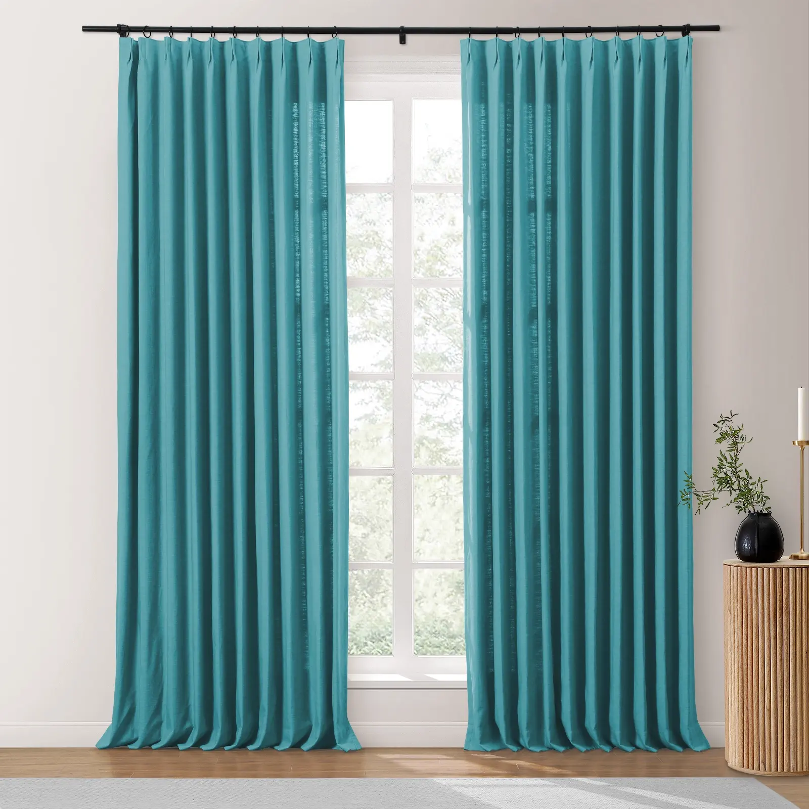 Bella Cotton Blend Curtains & Drapes Pleated - Image 14