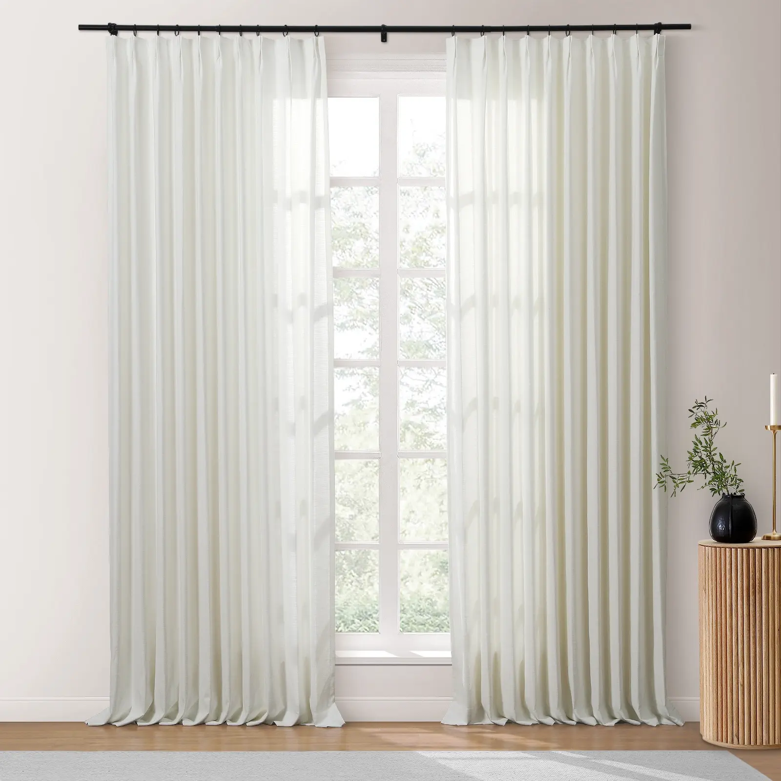 Bella Cotton Blend Curtains & Drapes Pleated - Image 16