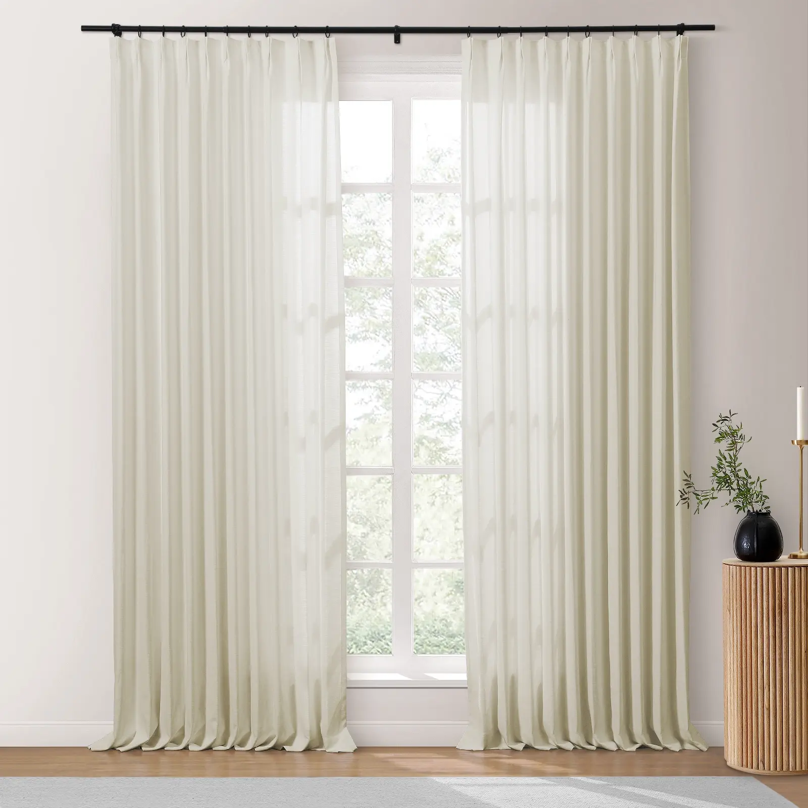 Bella Cotton Blend Curtains & Drapes Pleated - Image 17