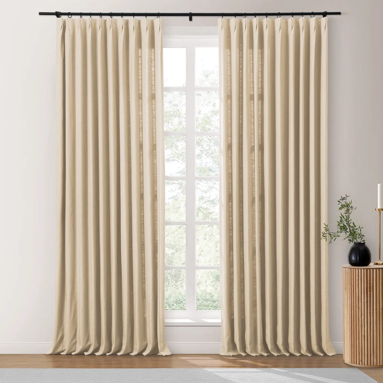 Bella Cotton Blend Curtains & Drapes Pleated - Image 18