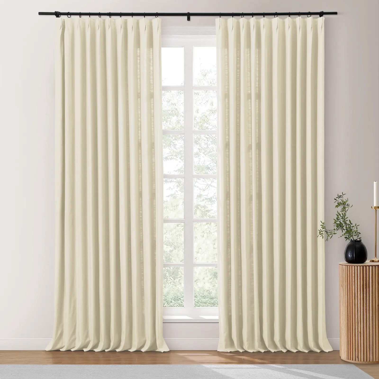 Bella Cotton Blend Curtains & Drapes Pleated - Image 20