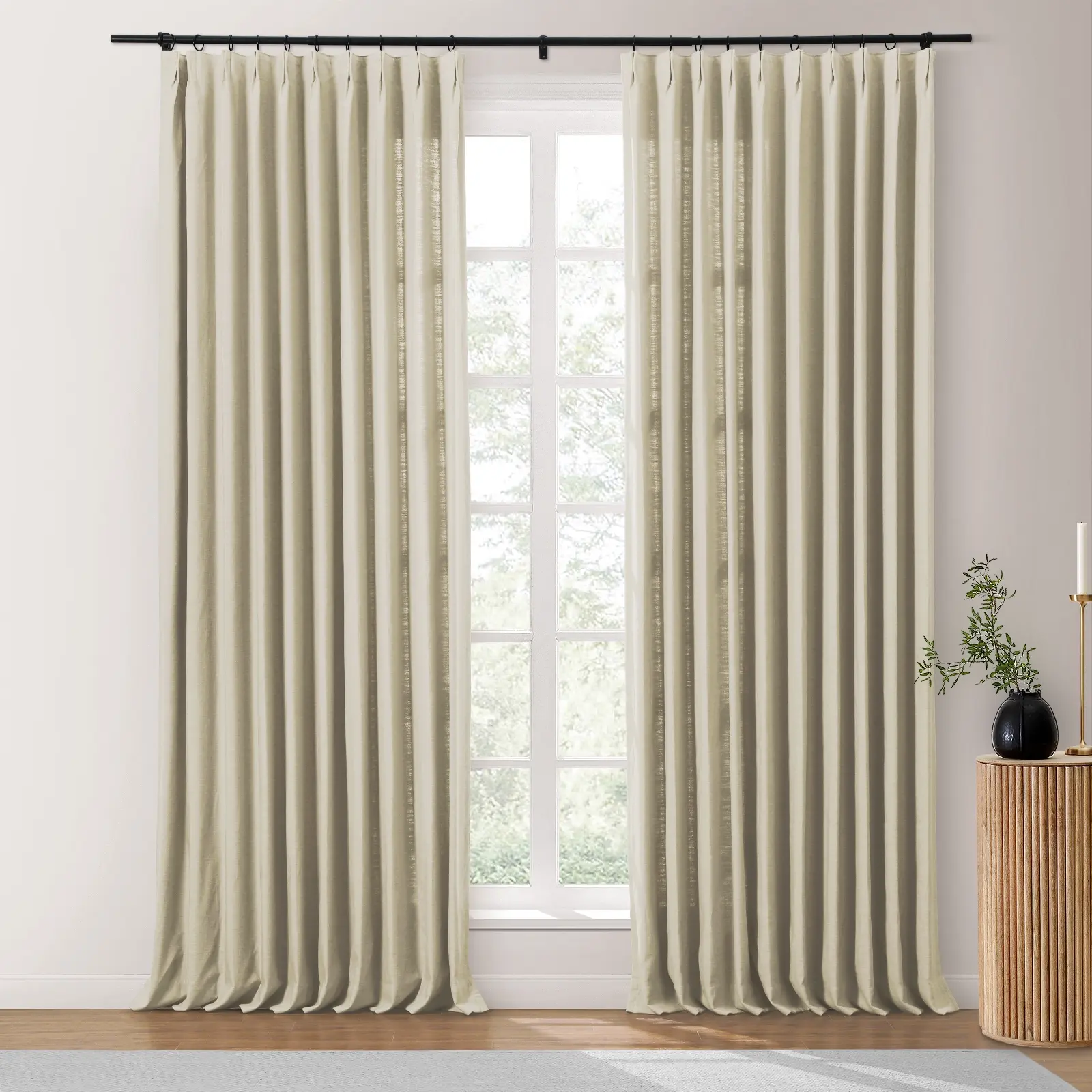 Bella Cotton Blend Curtains & Drapes Pleated - Image 22
