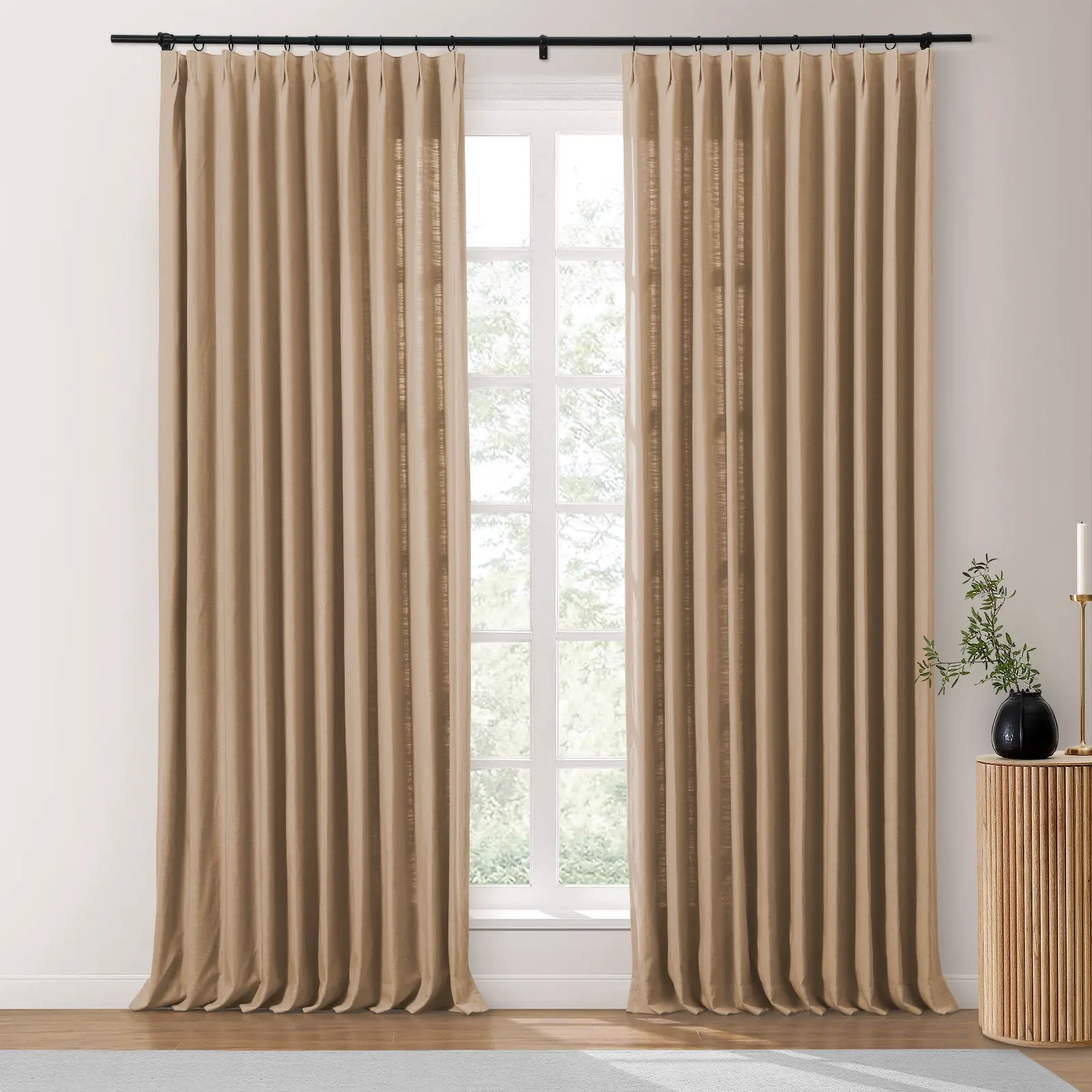 Bella Cotton Blend Curtains & Drapes Pleated - Image 23