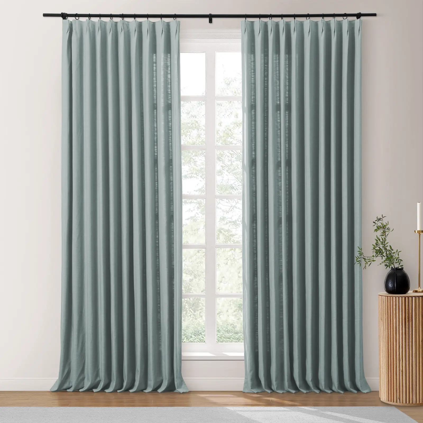 Bella Cotton Blend Curtains & Drapes Pleated - Image 24