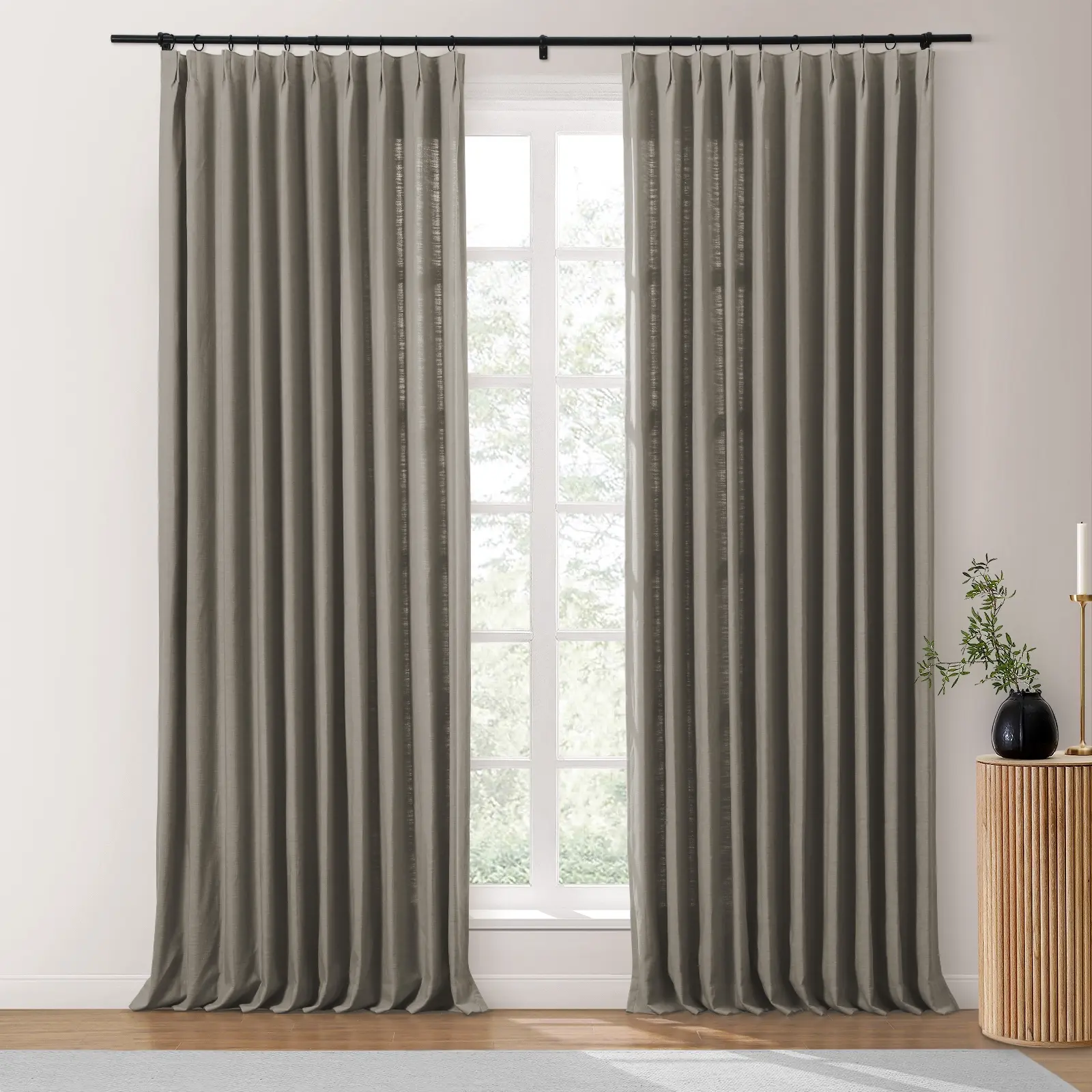 Bella Cotton Blend Curtains & Drapes Pleated - Image 25