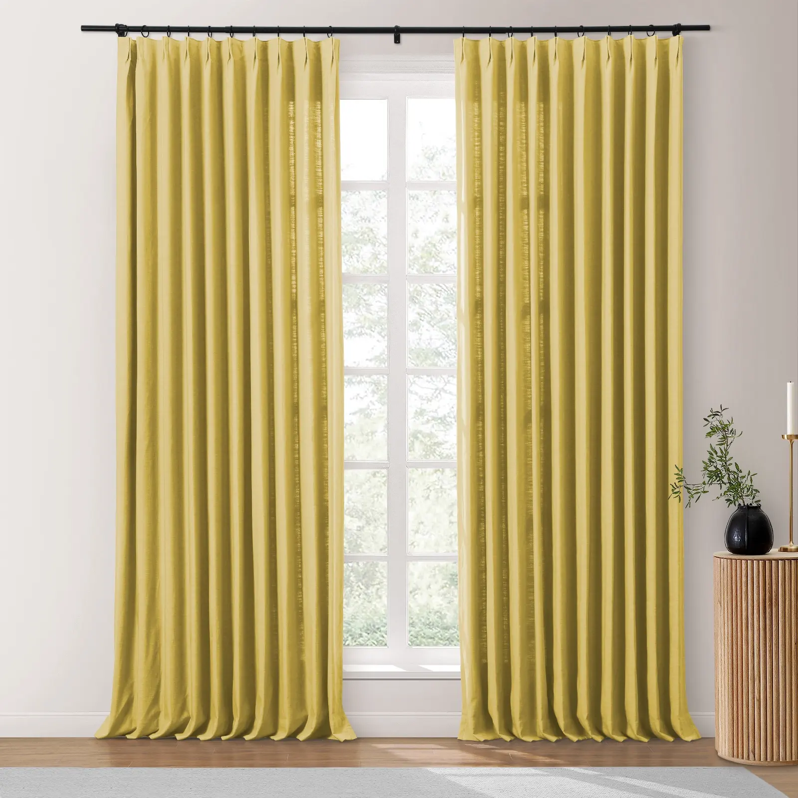 Bella Cotton Blend Curtains & Drapes Pleated - Image 26