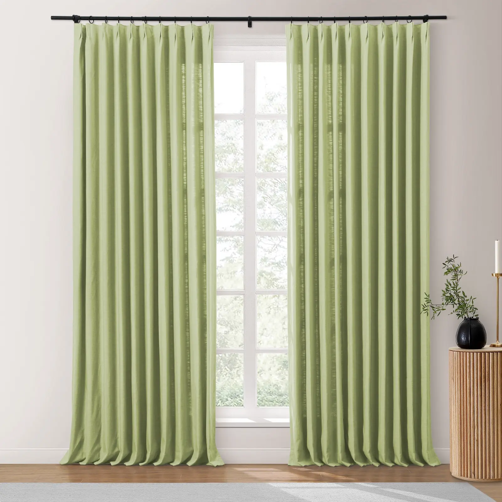 Bella Cotton Blend Curtains & Drapes Pleated - Image 27