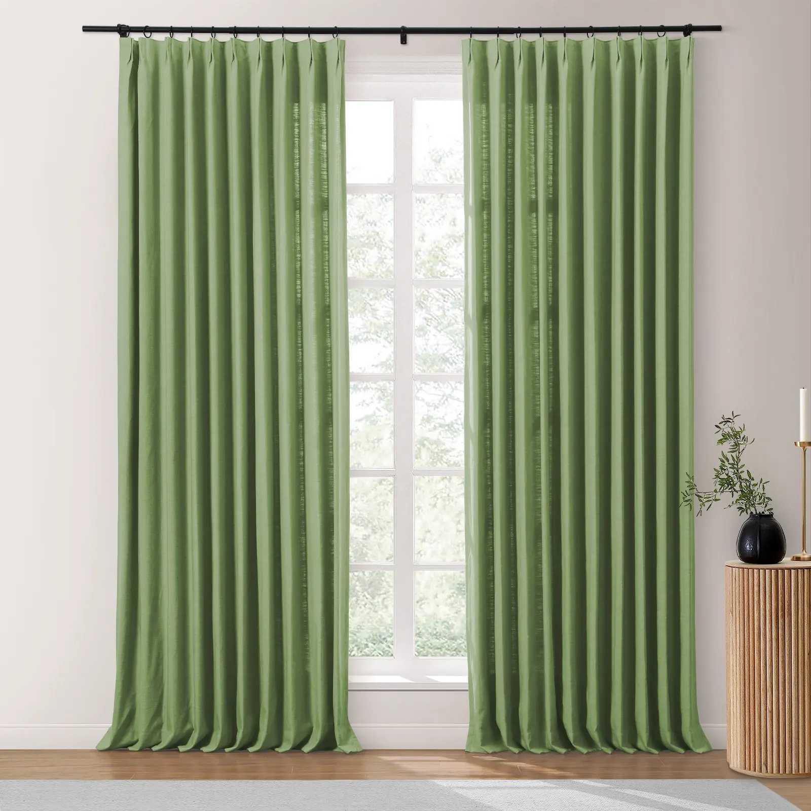 Bella Cotton Blend Curtains & Drapes Pleated - Image 28