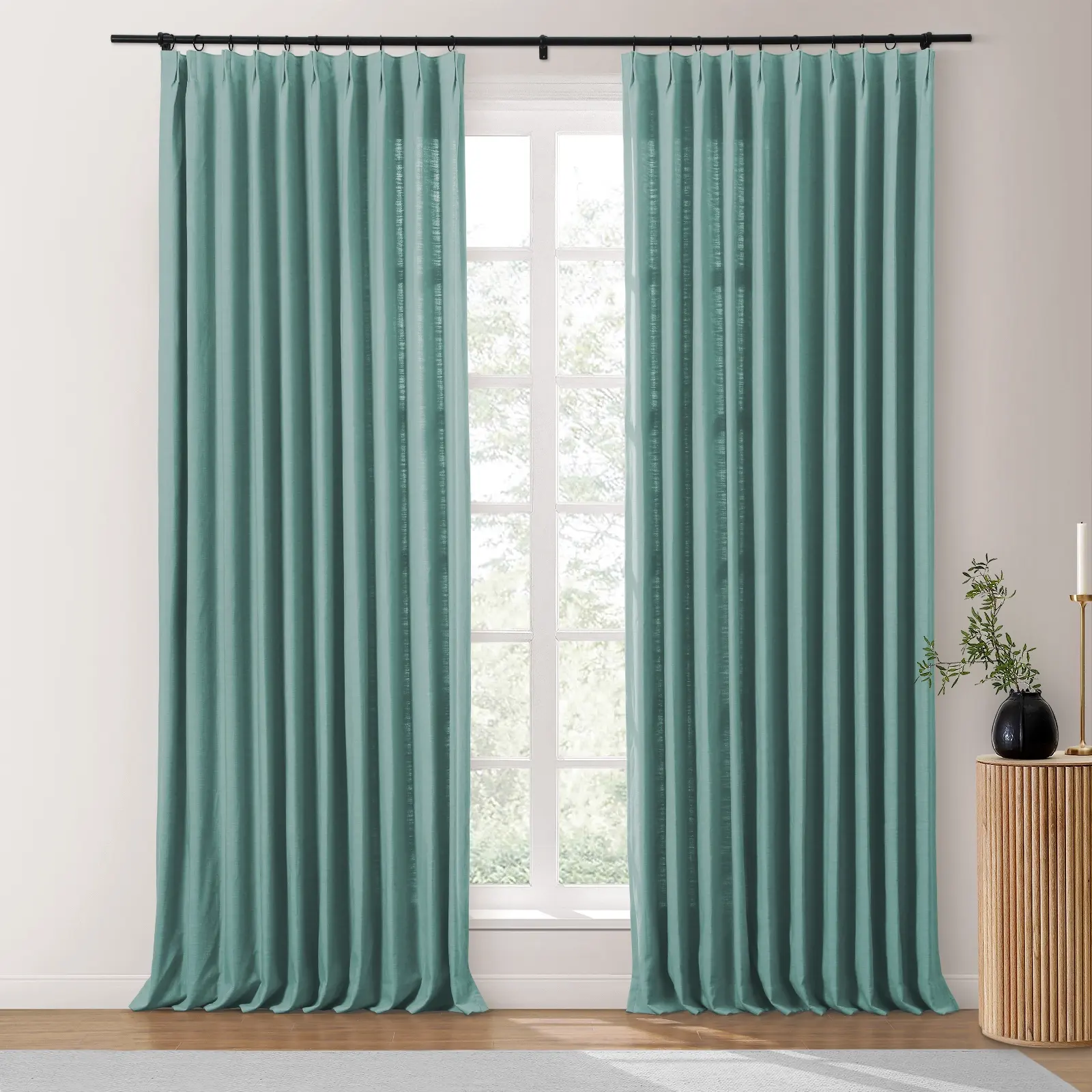 Bella Cotton Blend Curtains & Drapes Pleated - Image 29