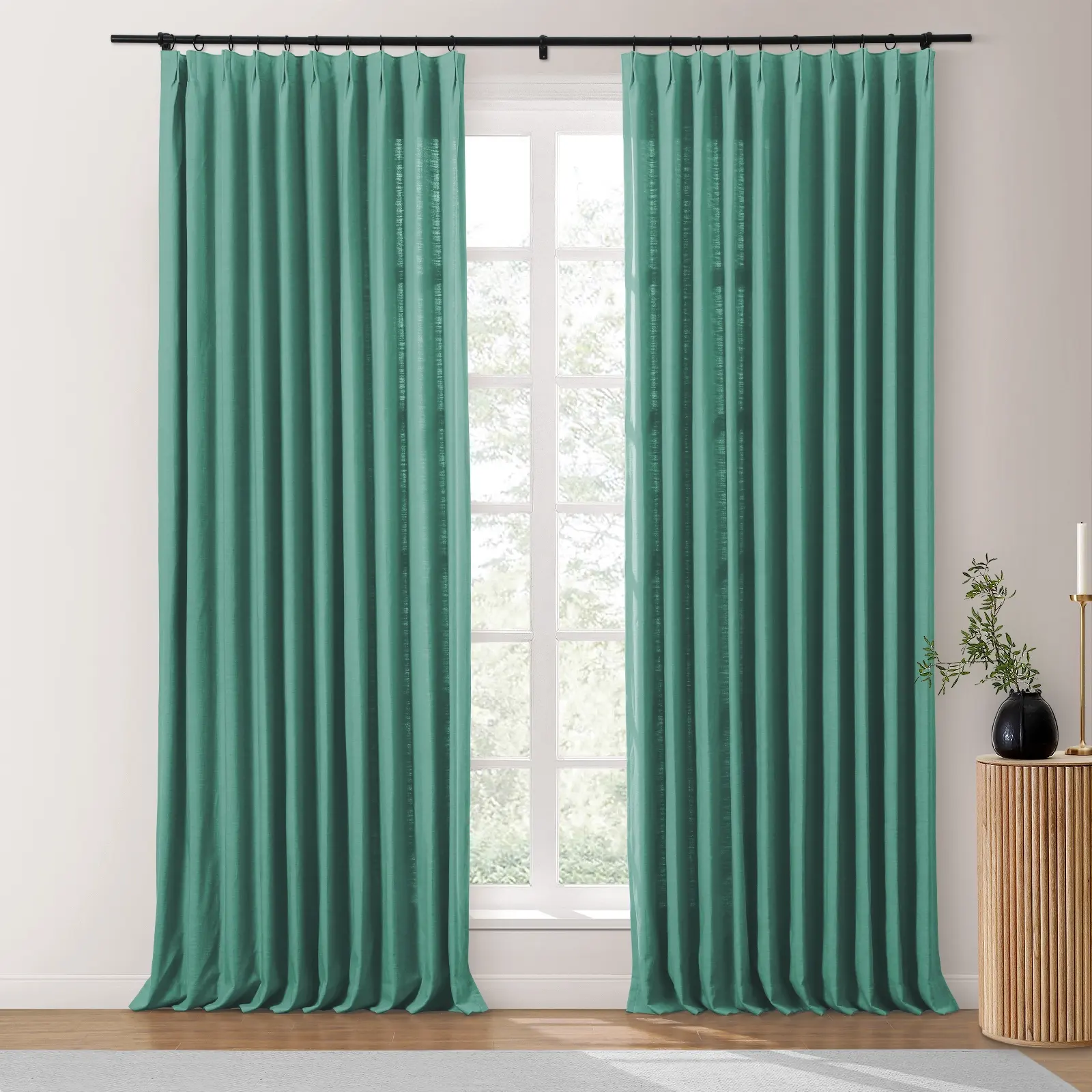 Bella Cotton Blend Curtains & Drapes Pleated - Image 30
