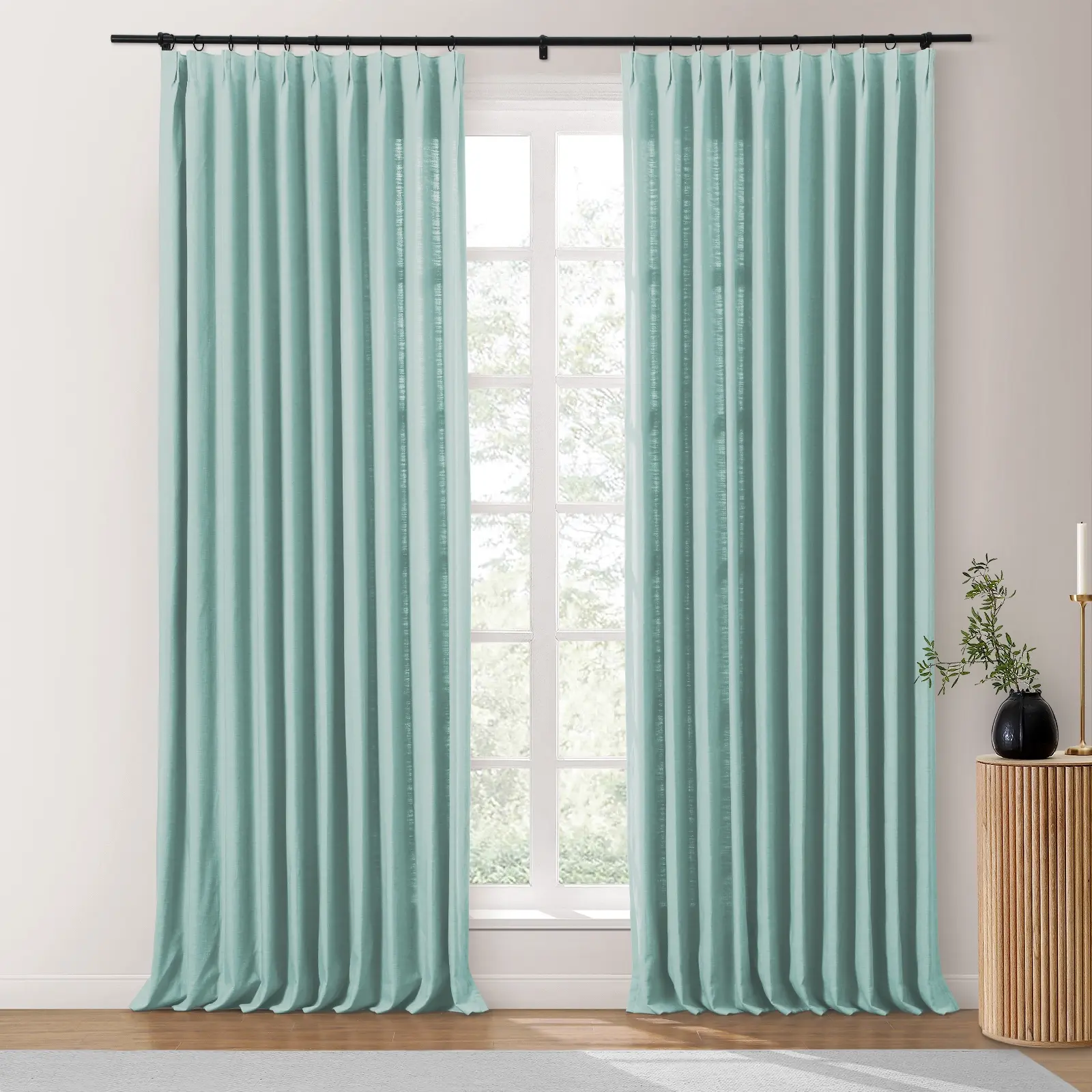 Bella Cotton Blend Curtains & Drapes Pleated - Image 32