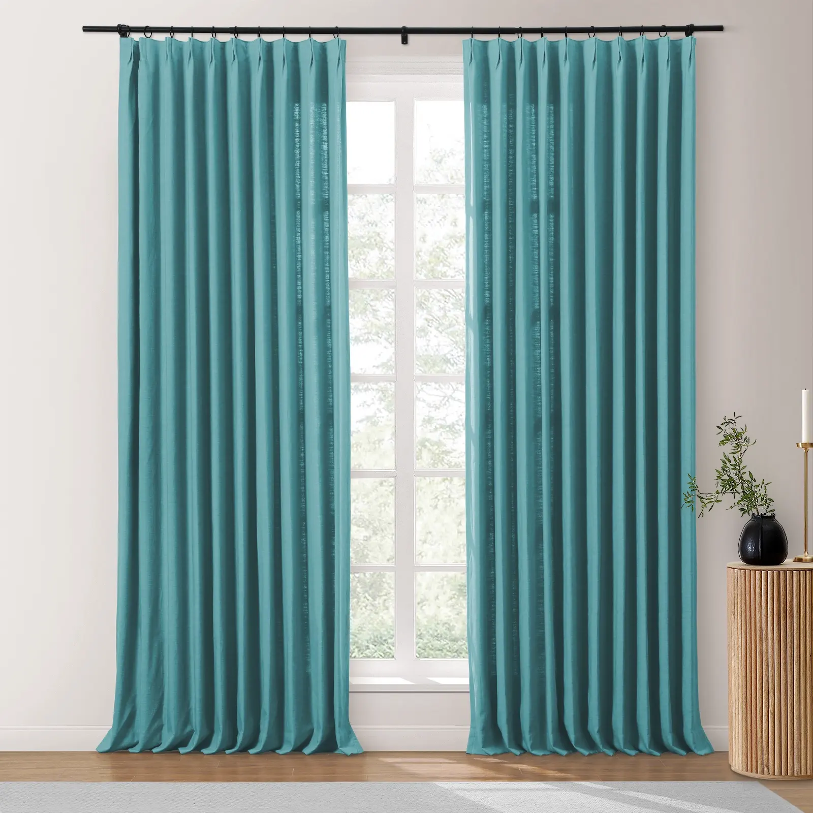 Bella Cotton Blend Curtains & Drapes Pleated - Image 33