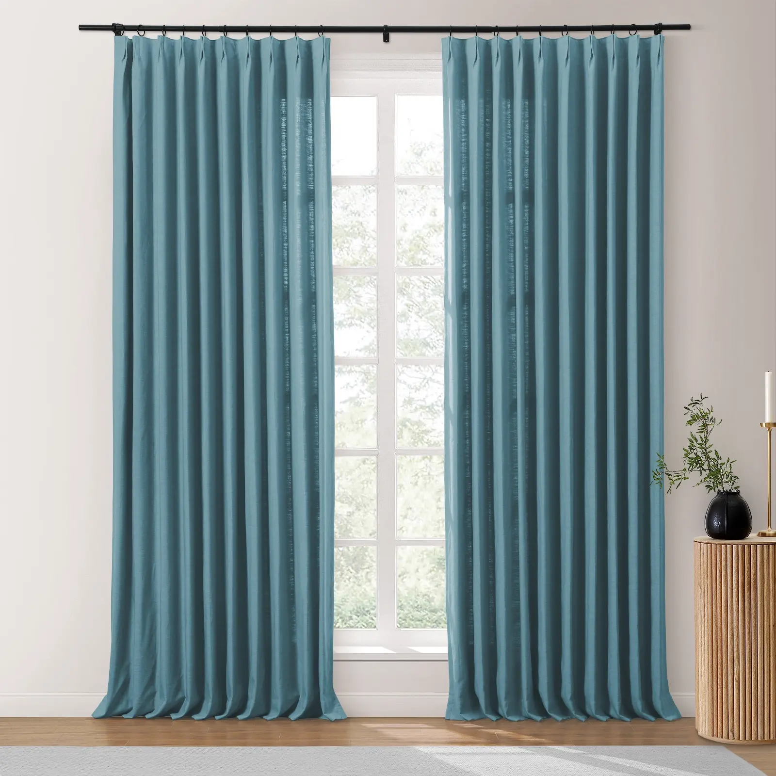 Bella Cotton Blend Curtains & Drapes Pleated - Image 34