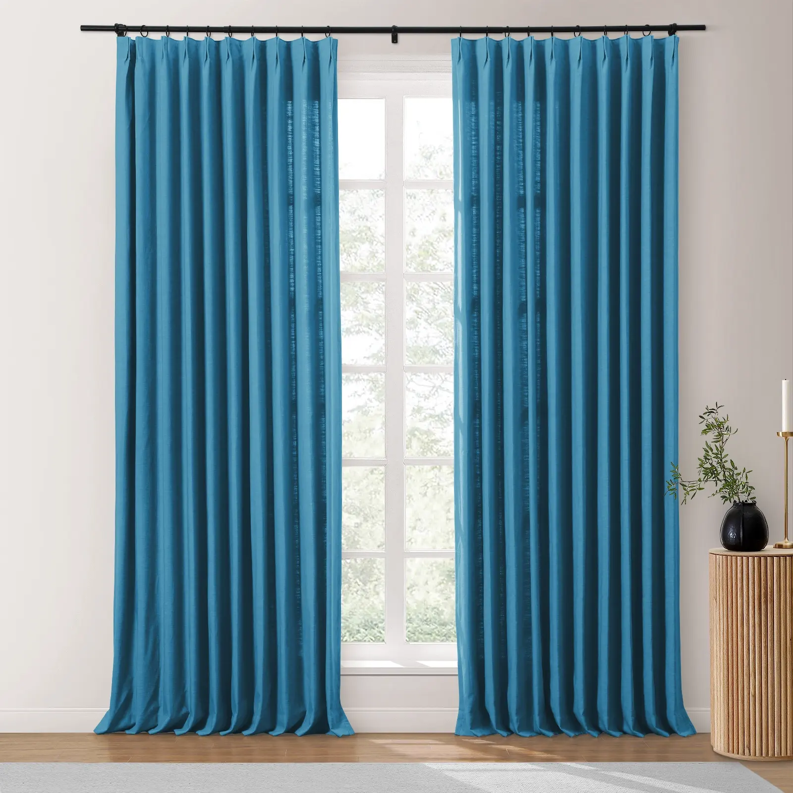 Bella Cotton Blend Curtains & Drapes Pleated - Image 35