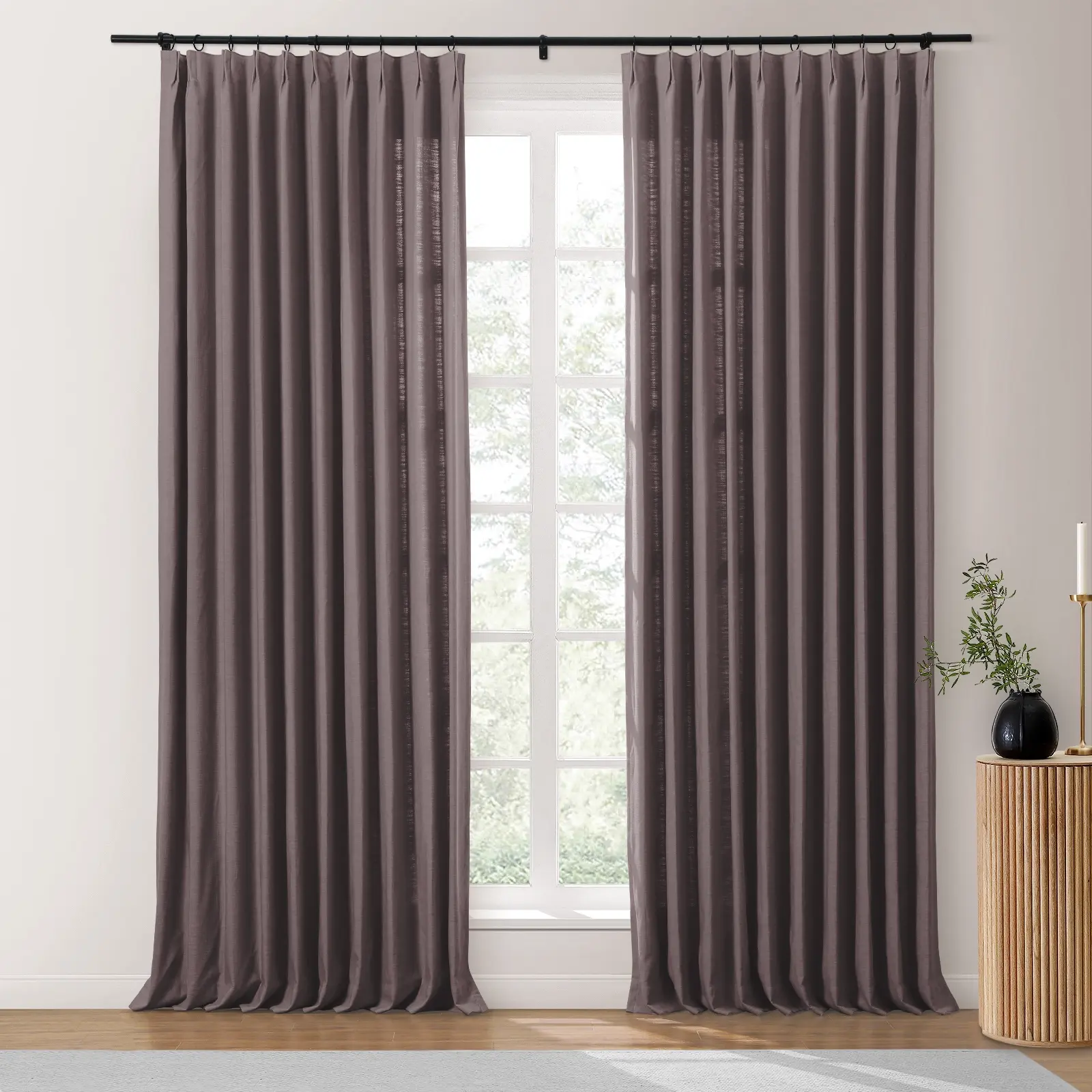 Bella Cotton Blend Curtains & Drapes Pleated - Image 36