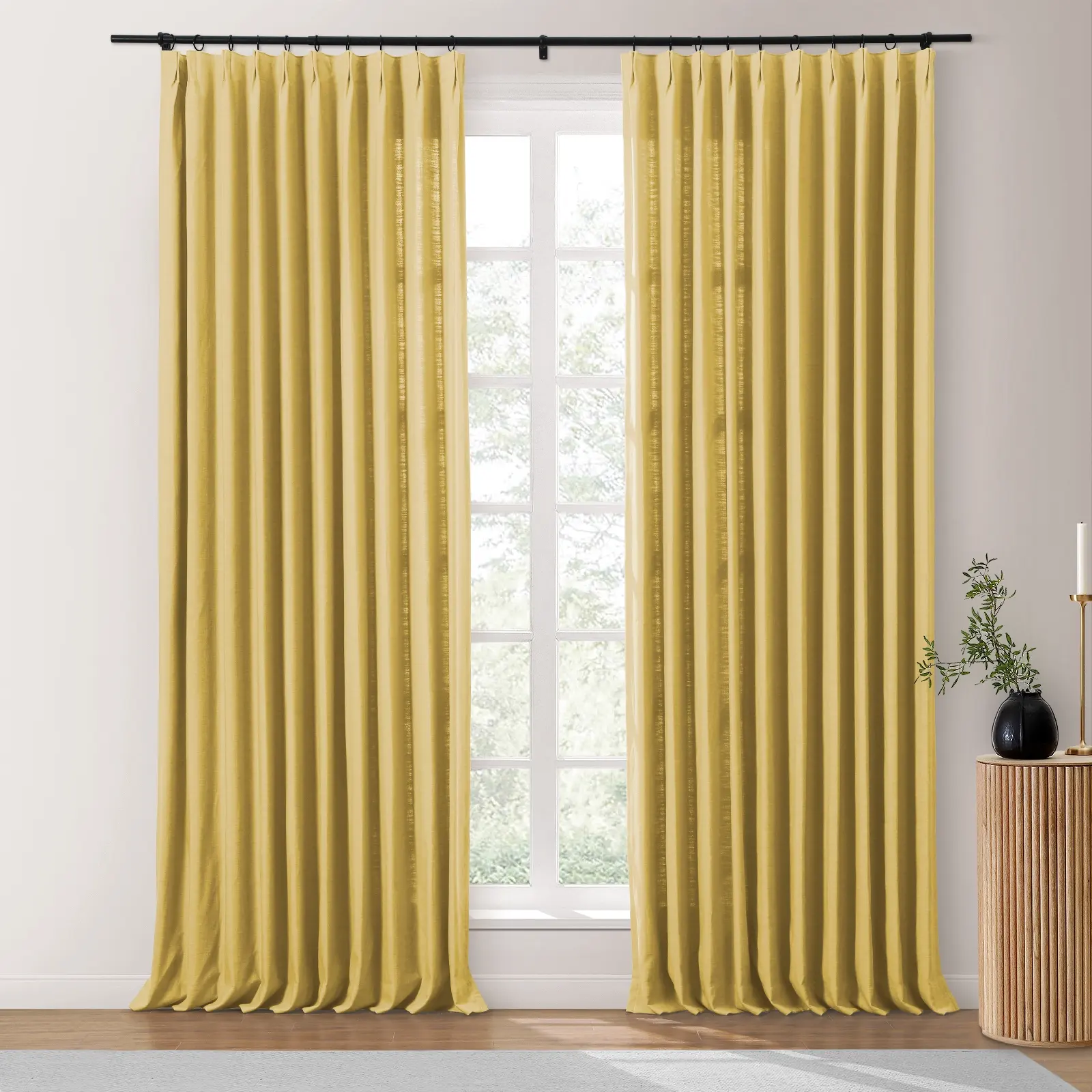 Bella Cotton Blend Curtains & Drapes Pleated - Image 39