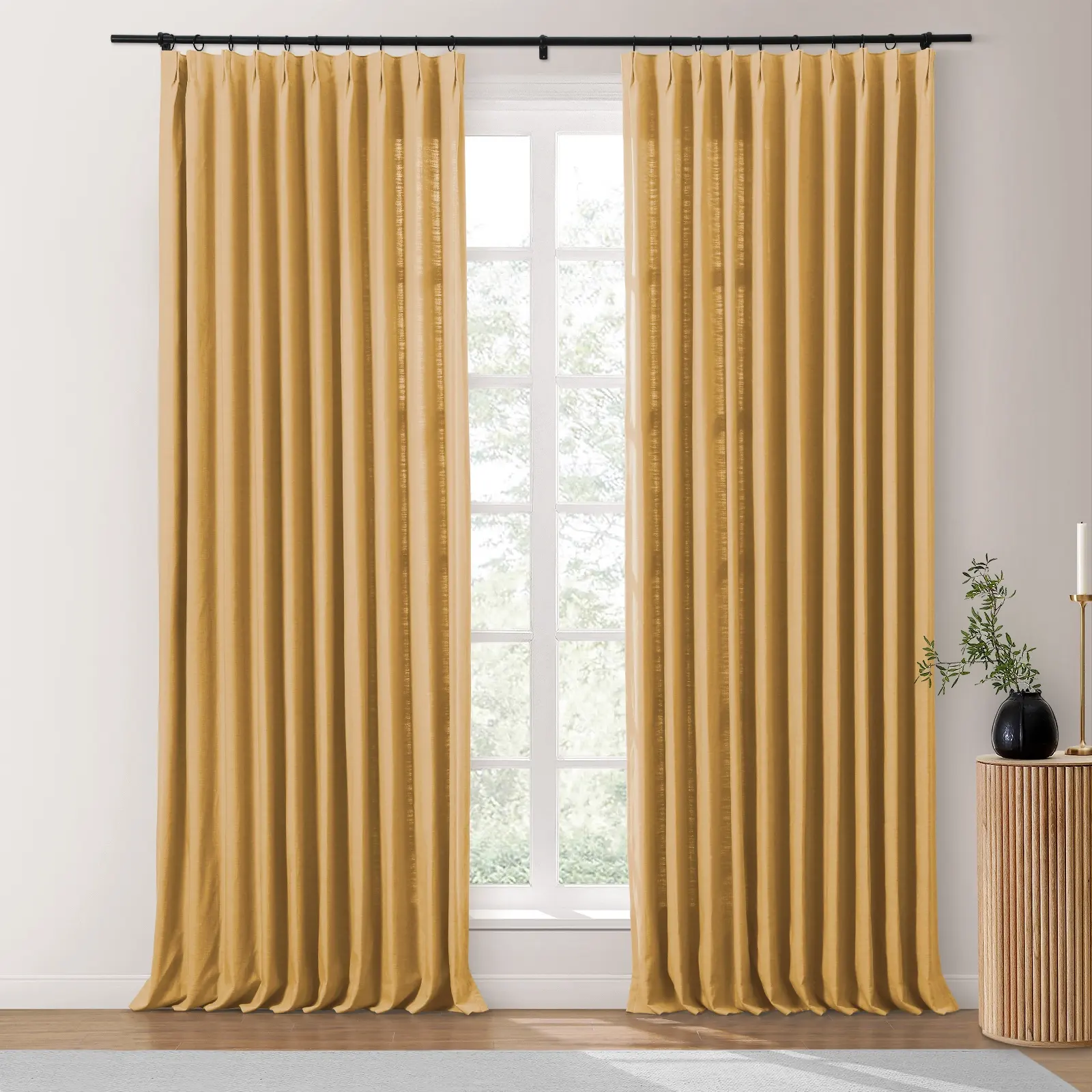 Bella Cotton Blend Curtains & Drapes Pleated - Image 40