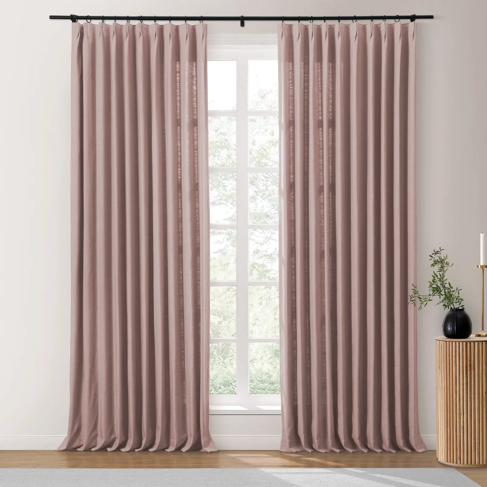 Bella Cotton Blend Curtains & Drapes Pleated - Image 42