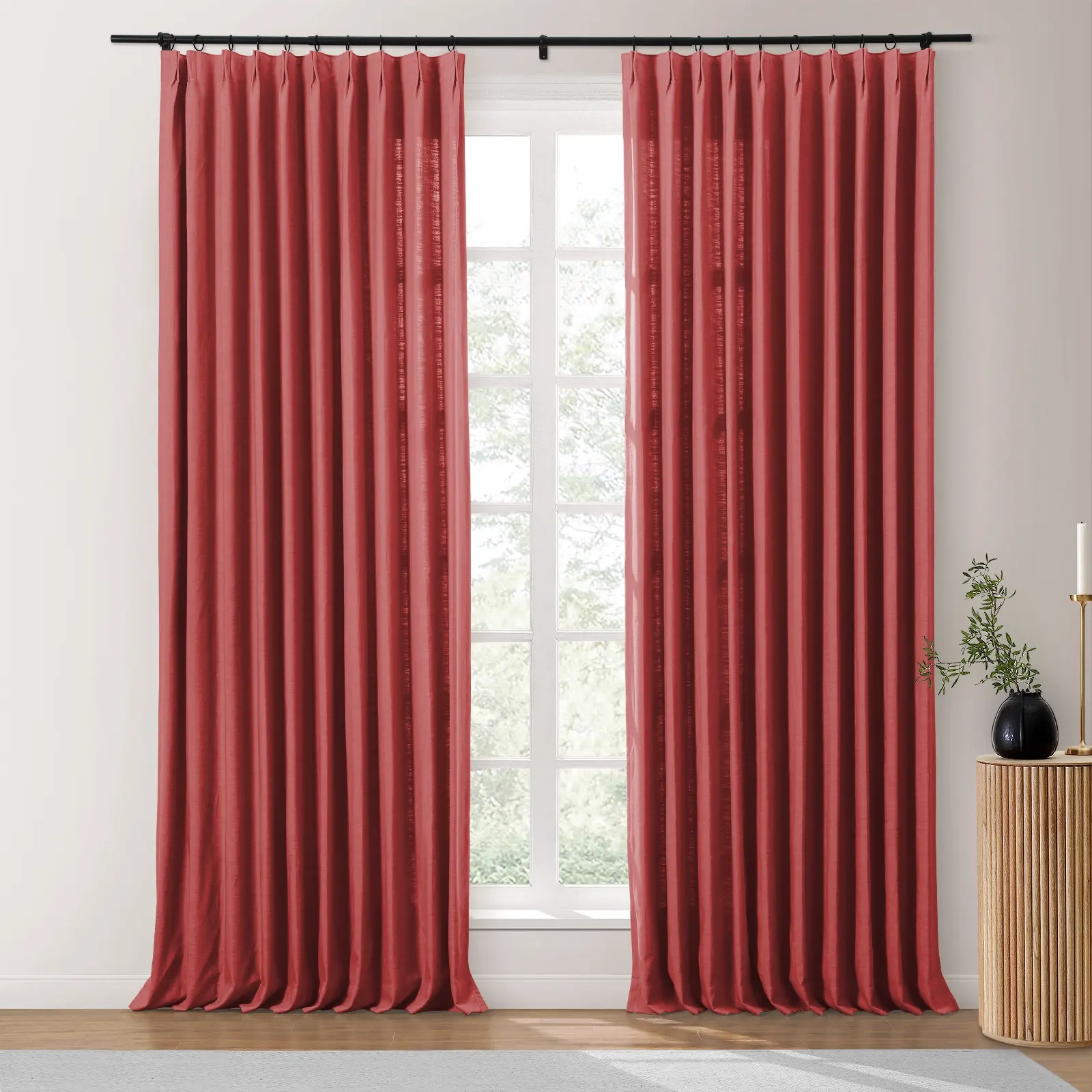 Bella Cotton Blend Curtains & Drapes Pleated - Image 43