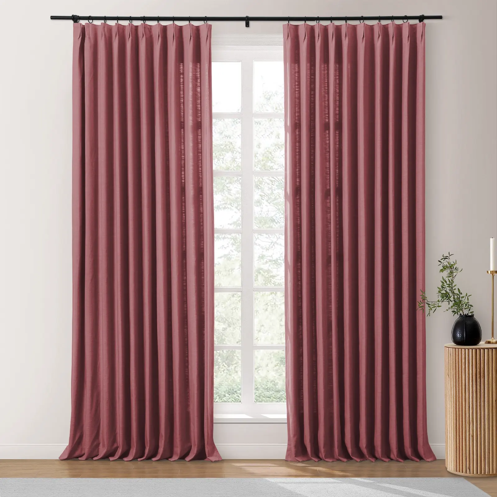Bella Cotton Blend Curtains & Drapes Pleated - Image 44