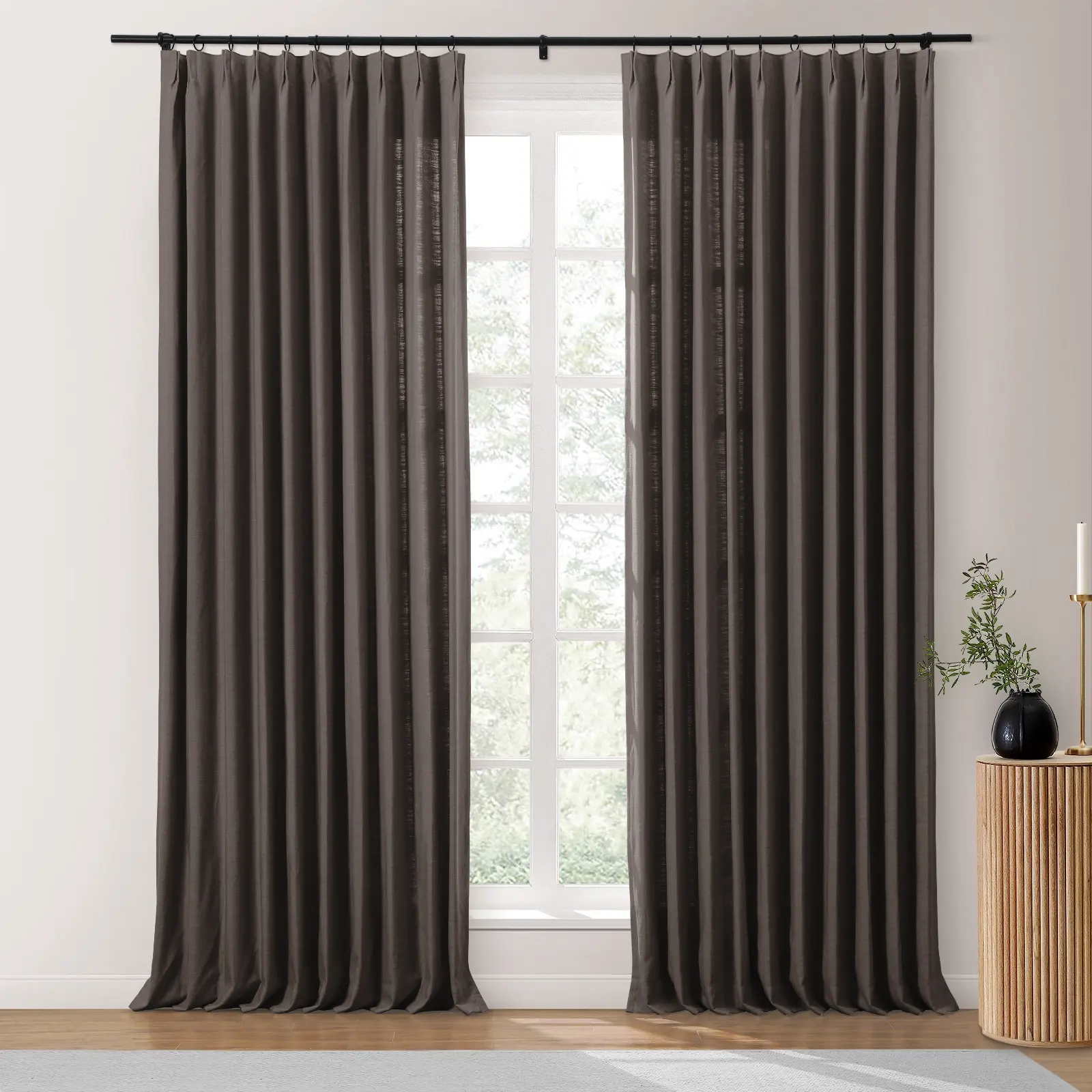 Bella Cotton Blend Curtains & Drapes Pleated - Image 45