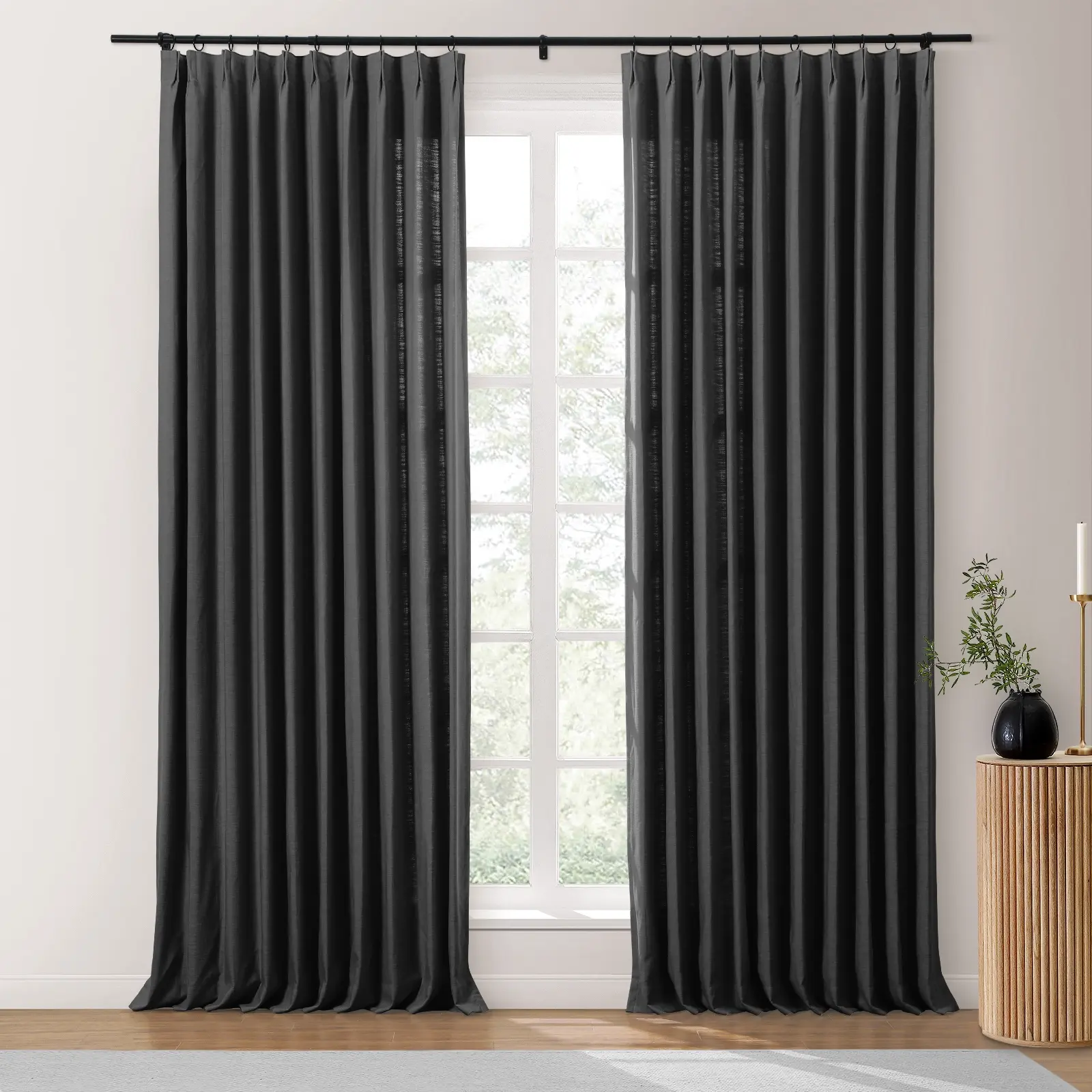 Bella Cotton Blend Curtains & Drapes Pleated - Image 46