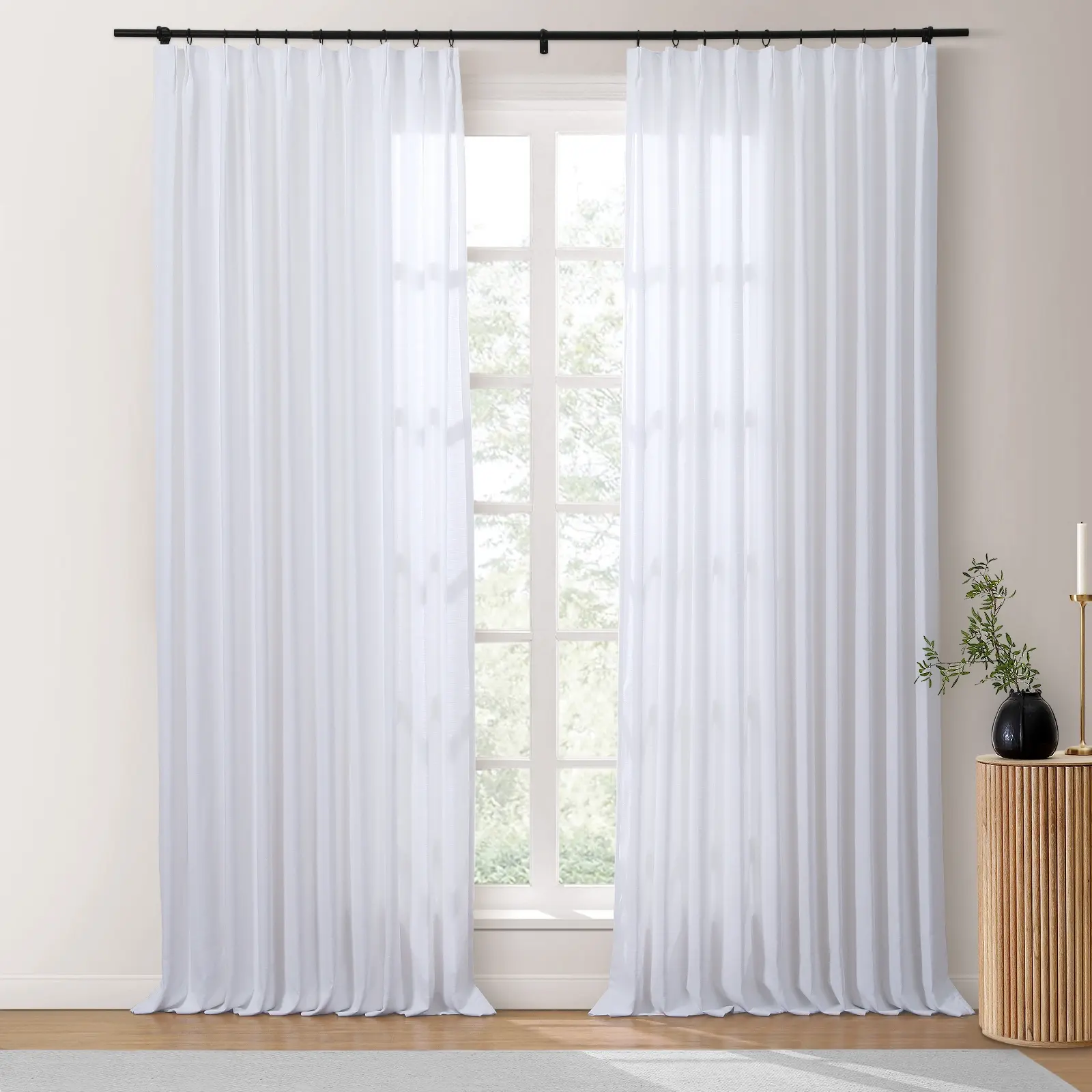 Bella Cotton Blend Curtains & Drapes Pleated - Image 10