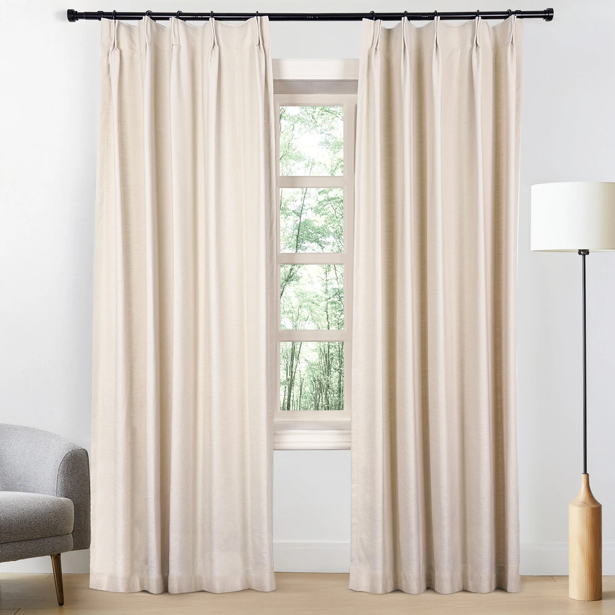 Bella Cotton Blend Curtains & Drapes Pleated - Image 11