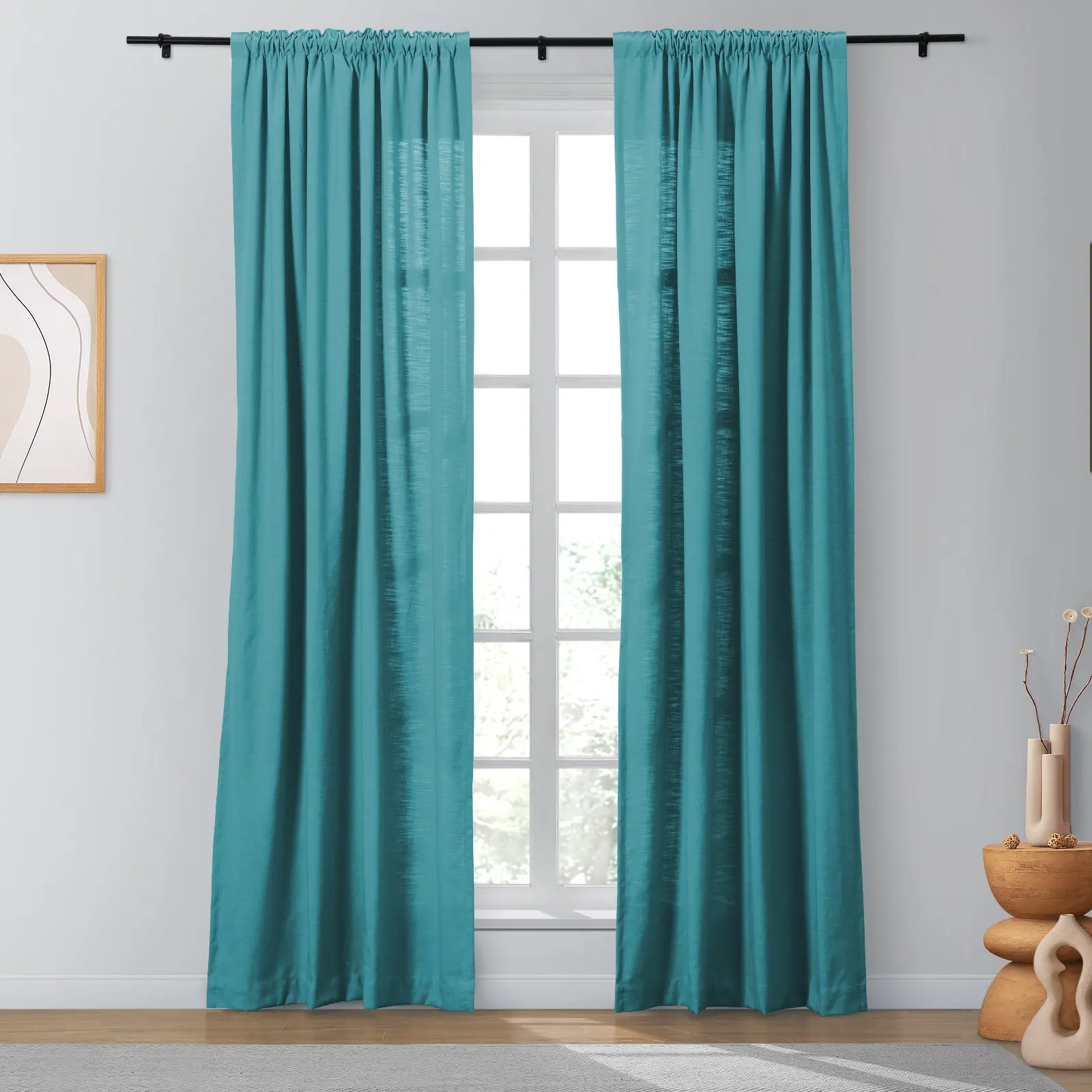 Bella Cotton Blend Curtains & Drapes Soft Top - Image 25