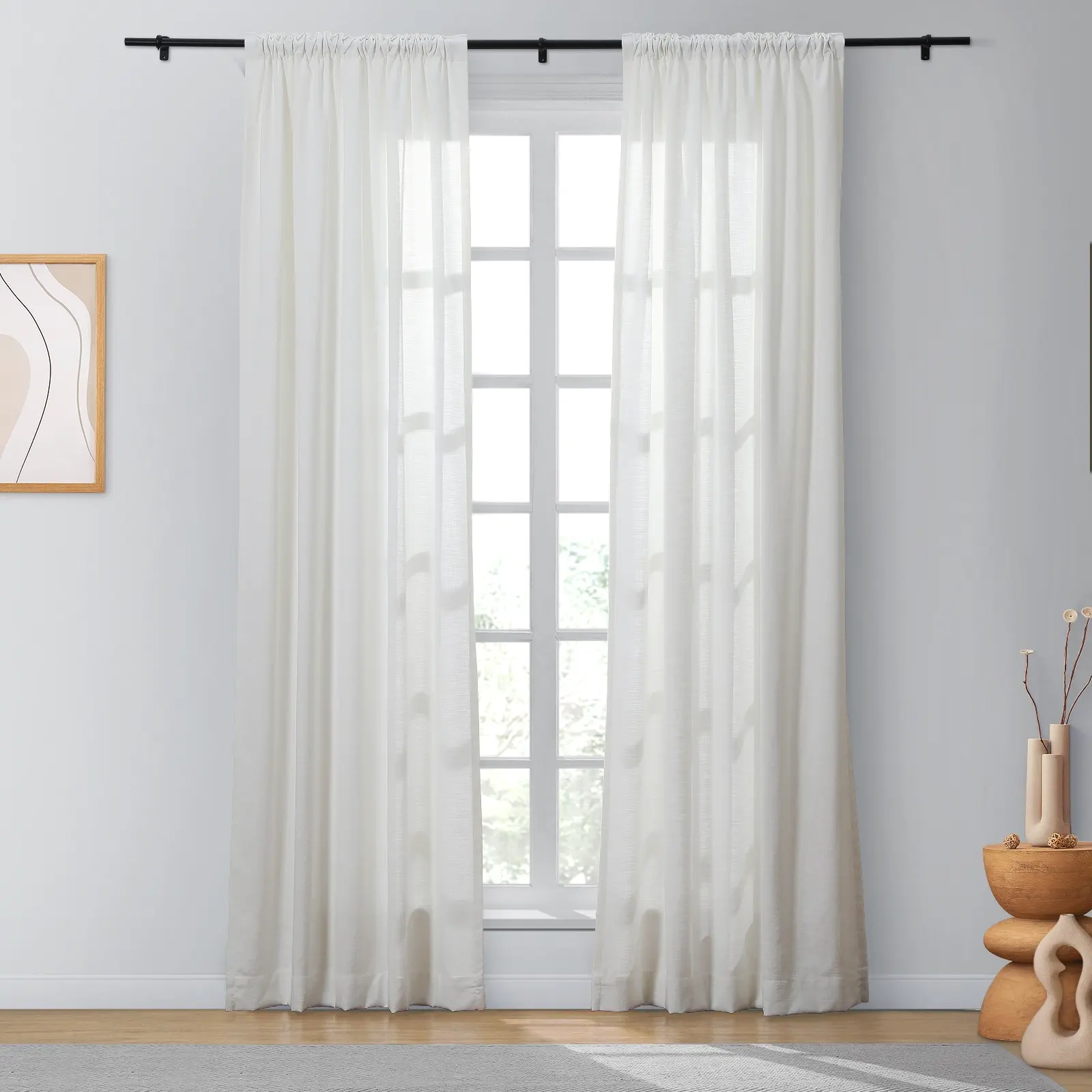 Bella Cotton Blend Curtains & Drapes Soft Top - Image 26
