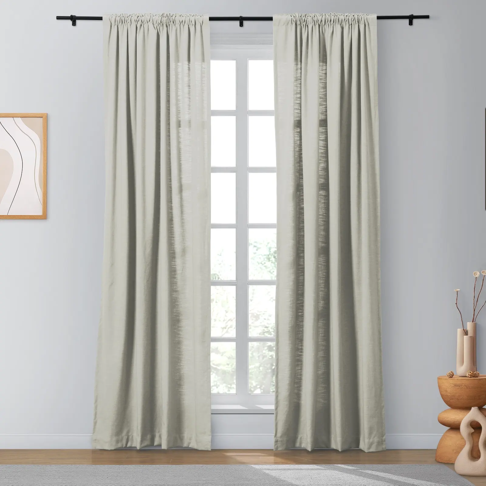 Bella Cotton Blend Curtains & Drapes Soft Top - Image 30