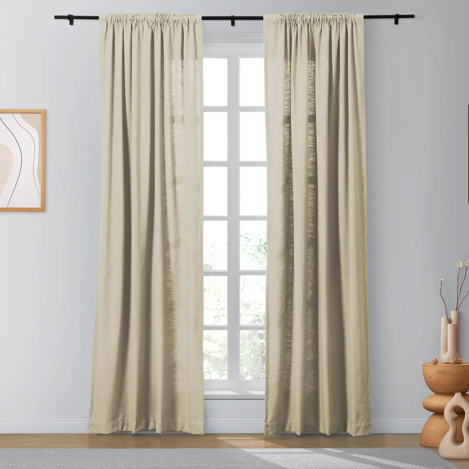 Bella Cotton Blend Curtains & Drapes Soft Top - Image 31