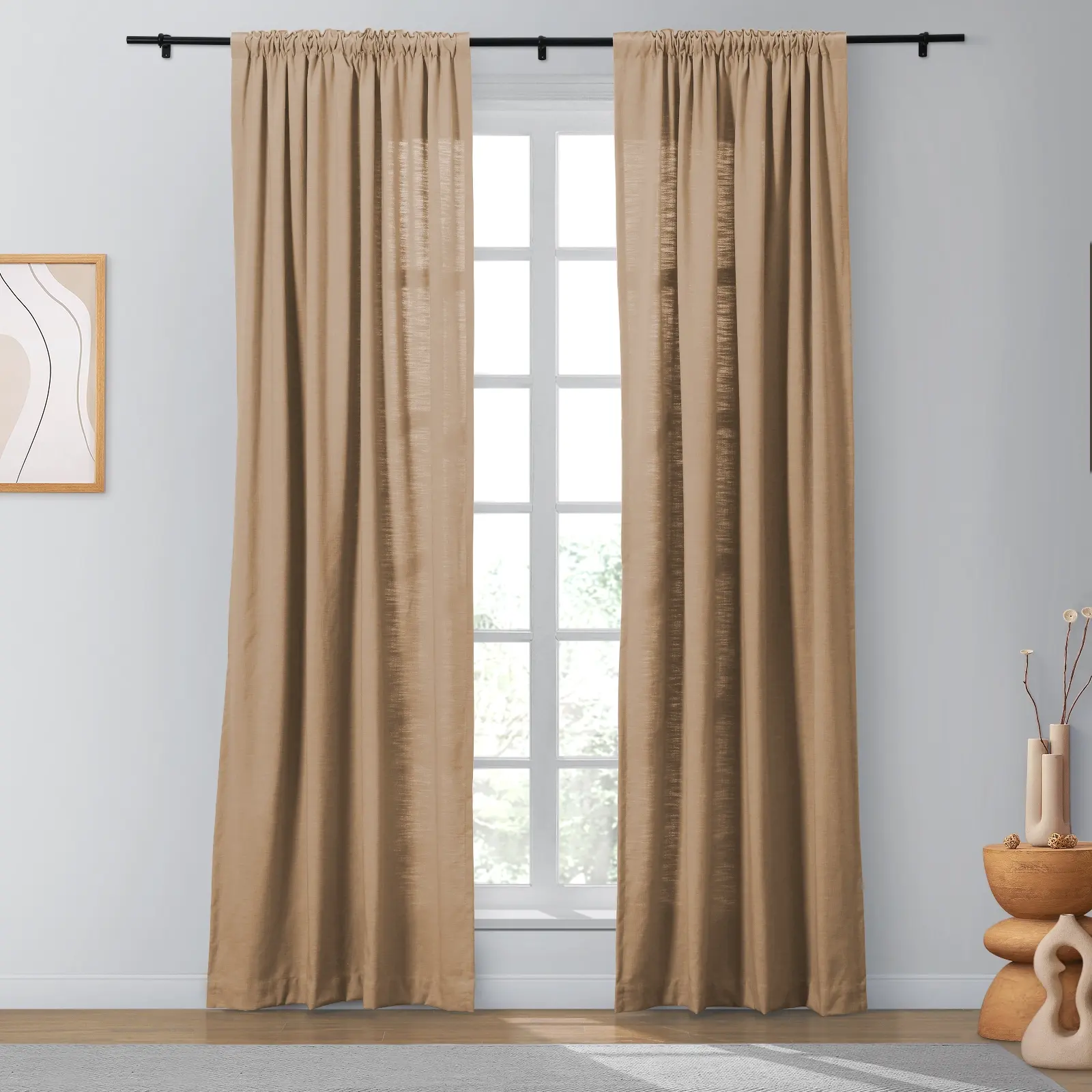 Bella Cotton Blend Curtains & Drapes Soft Top - Image 32