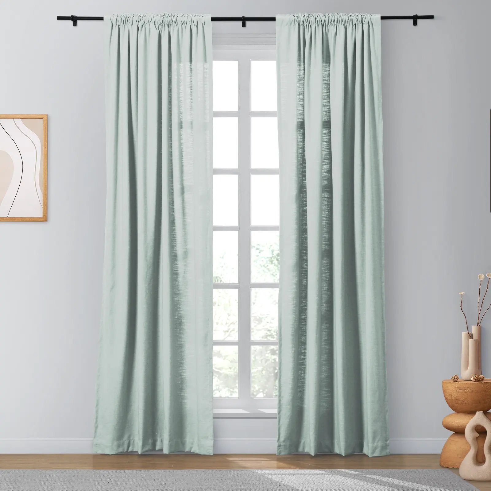 Bella Cotton Blend Curtains & Drapes Soft Top - Image 33