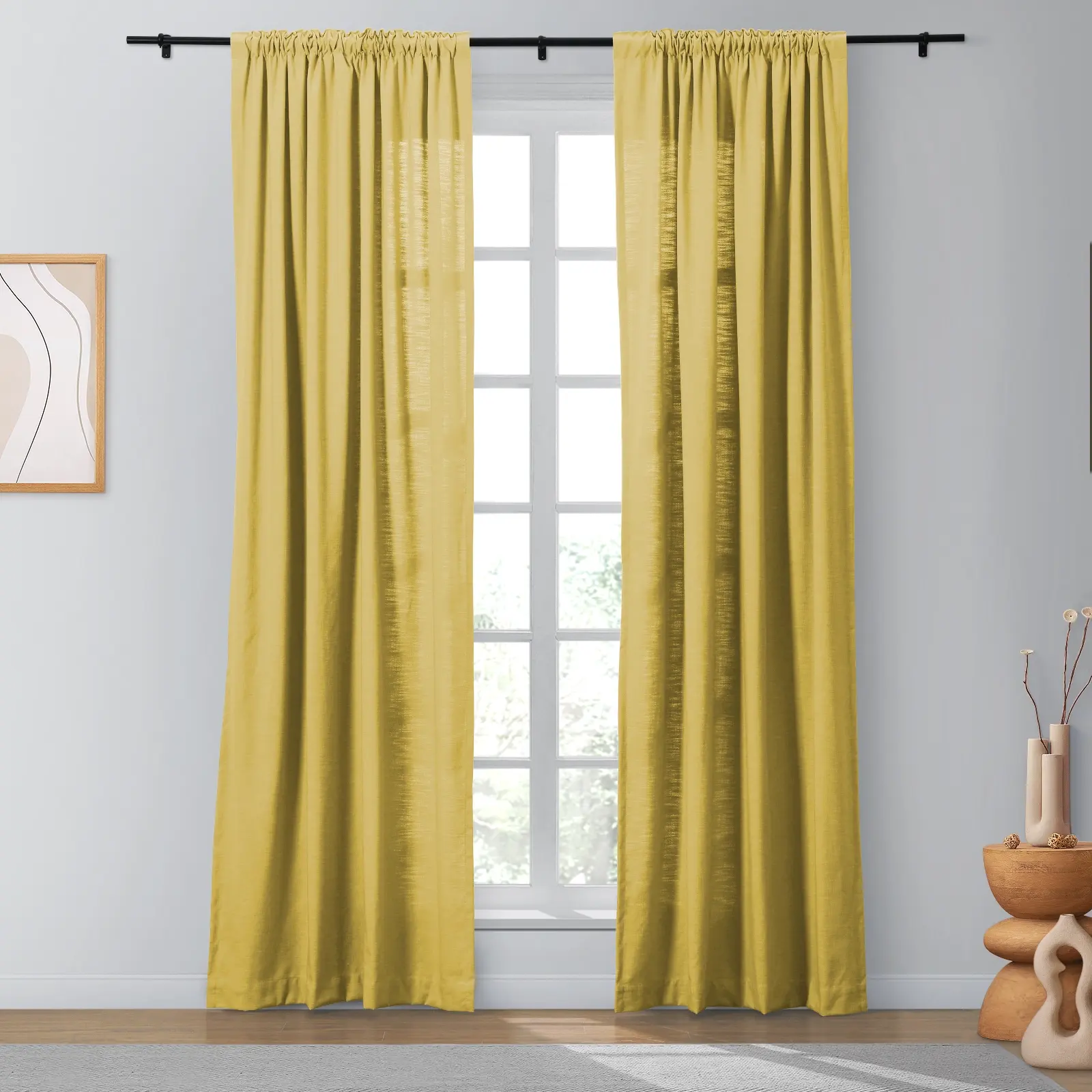 Bella Cotton Blend Curtains & Drapes Soft Top - Image 34