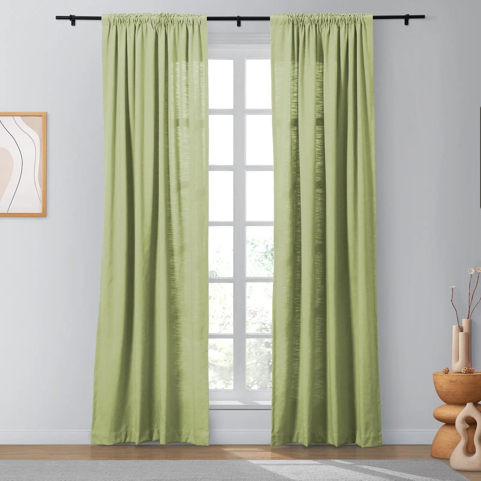 Bella Cotton Blend Curtains & Drapes Soft Top - Image 35