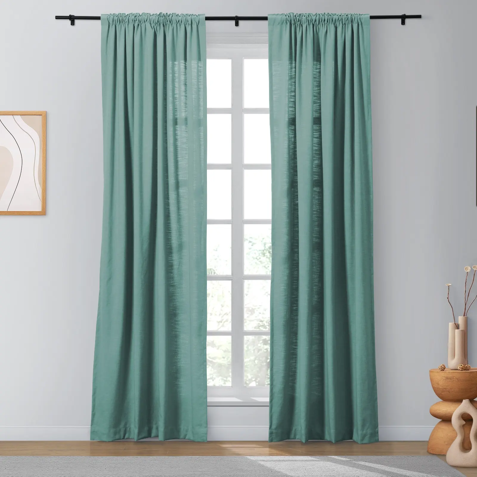 Bella Cotton Blend Curtains & Drapes Soft Top - Image 36