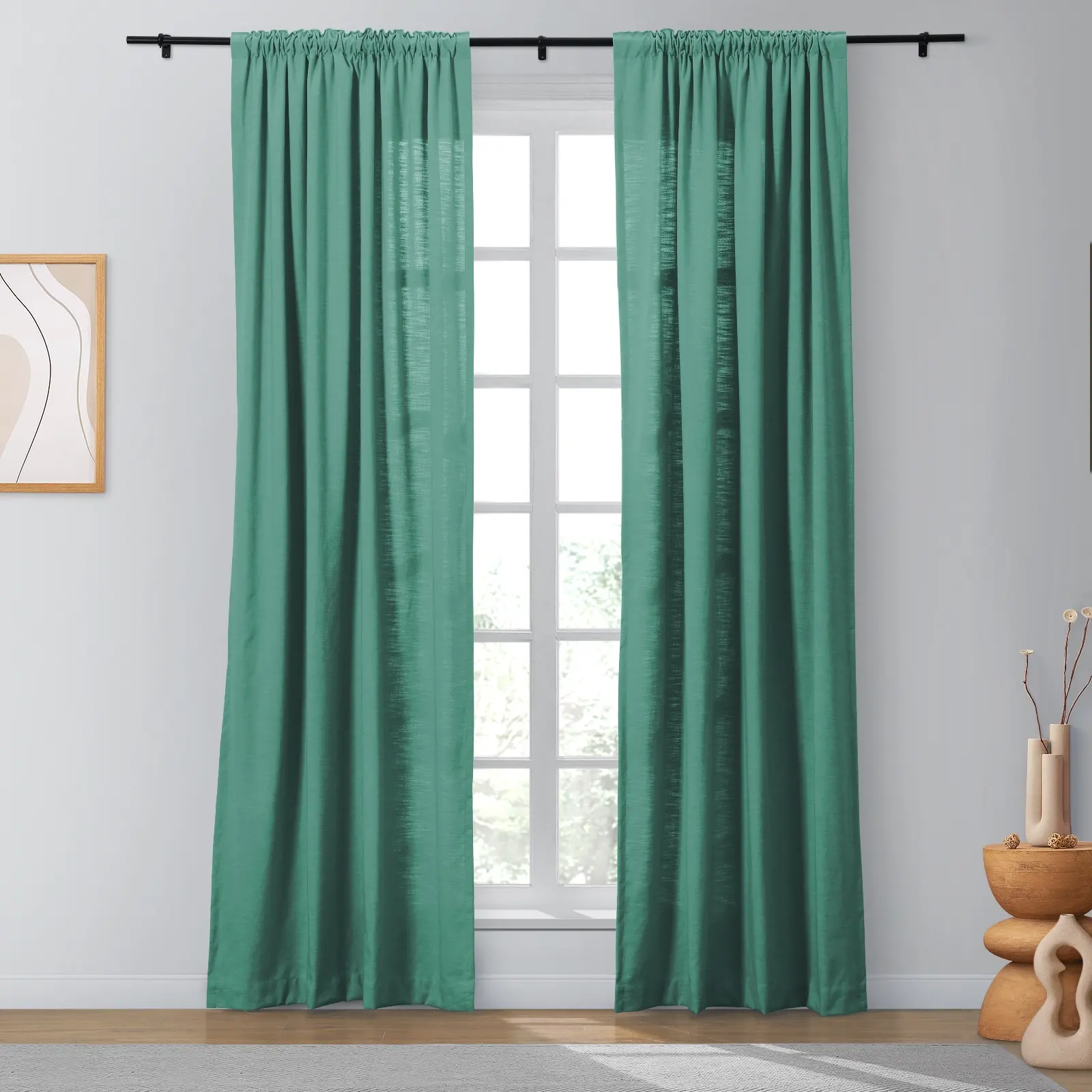 Bella Cotton Blend Curtains & Drapes Soft Top - Image 37