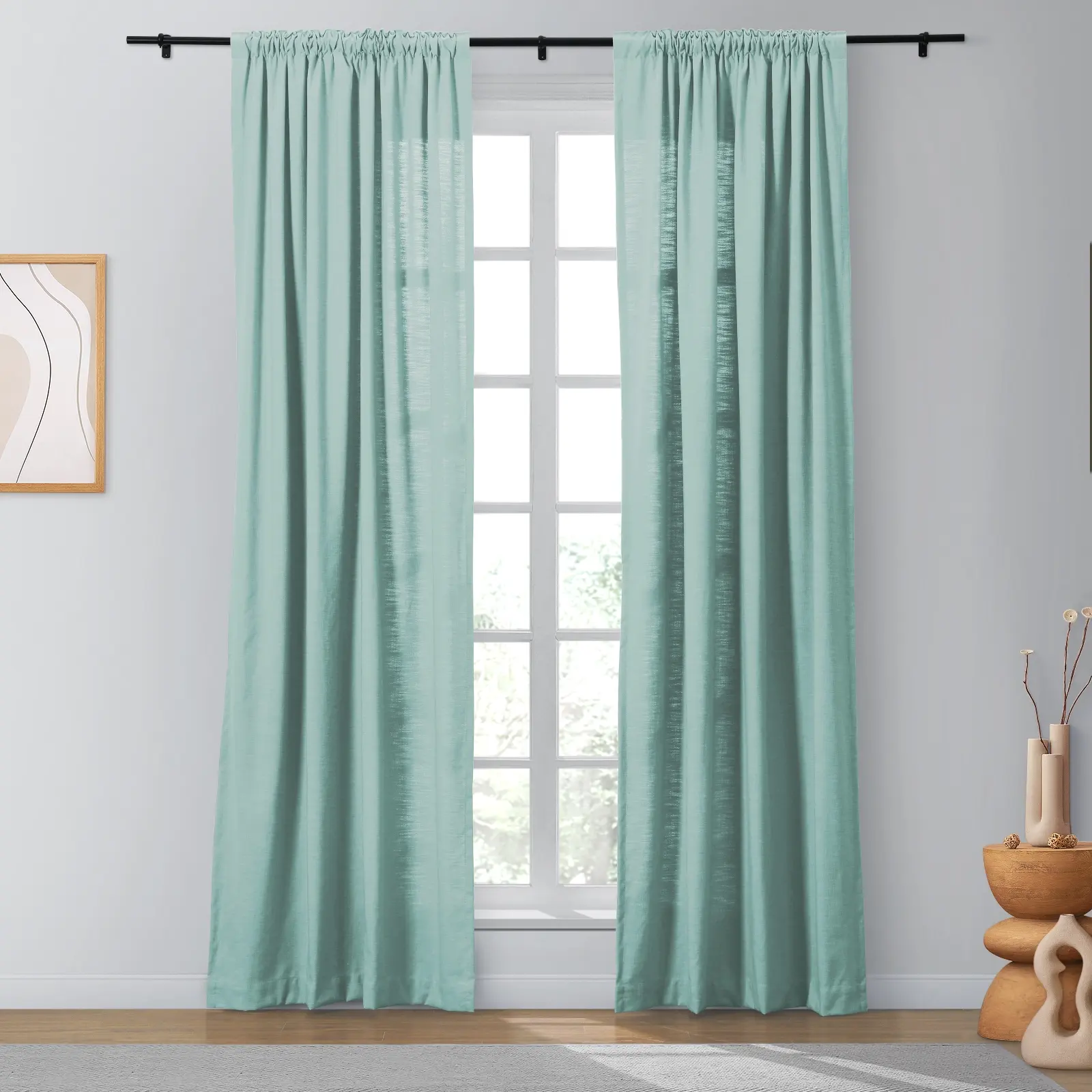 Bella Cotton Blend Curtains & Drapes Soft Top - Image 39