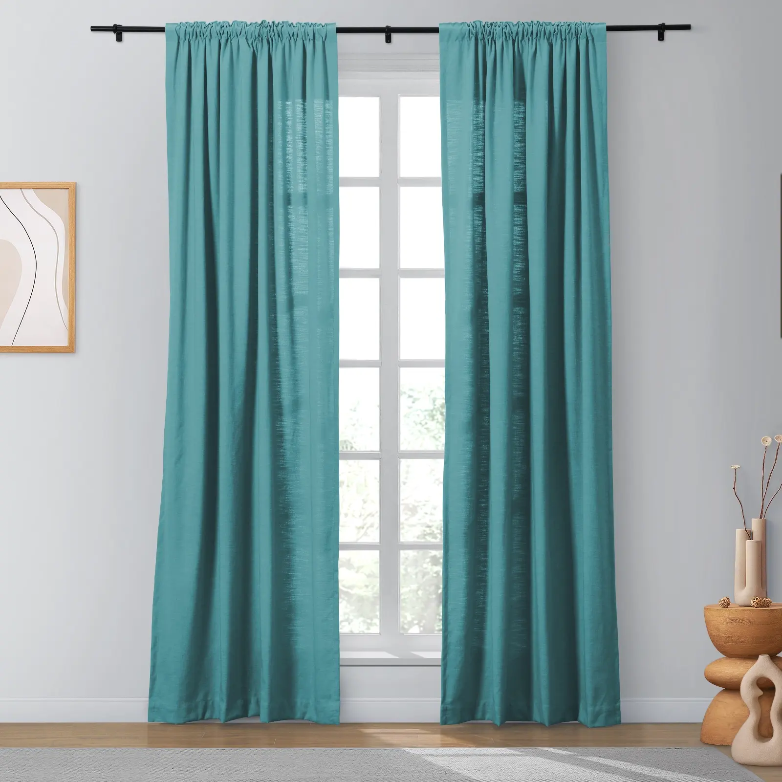 Bella Cotton Blend Curtains & Drapes Soft Top - Image 40