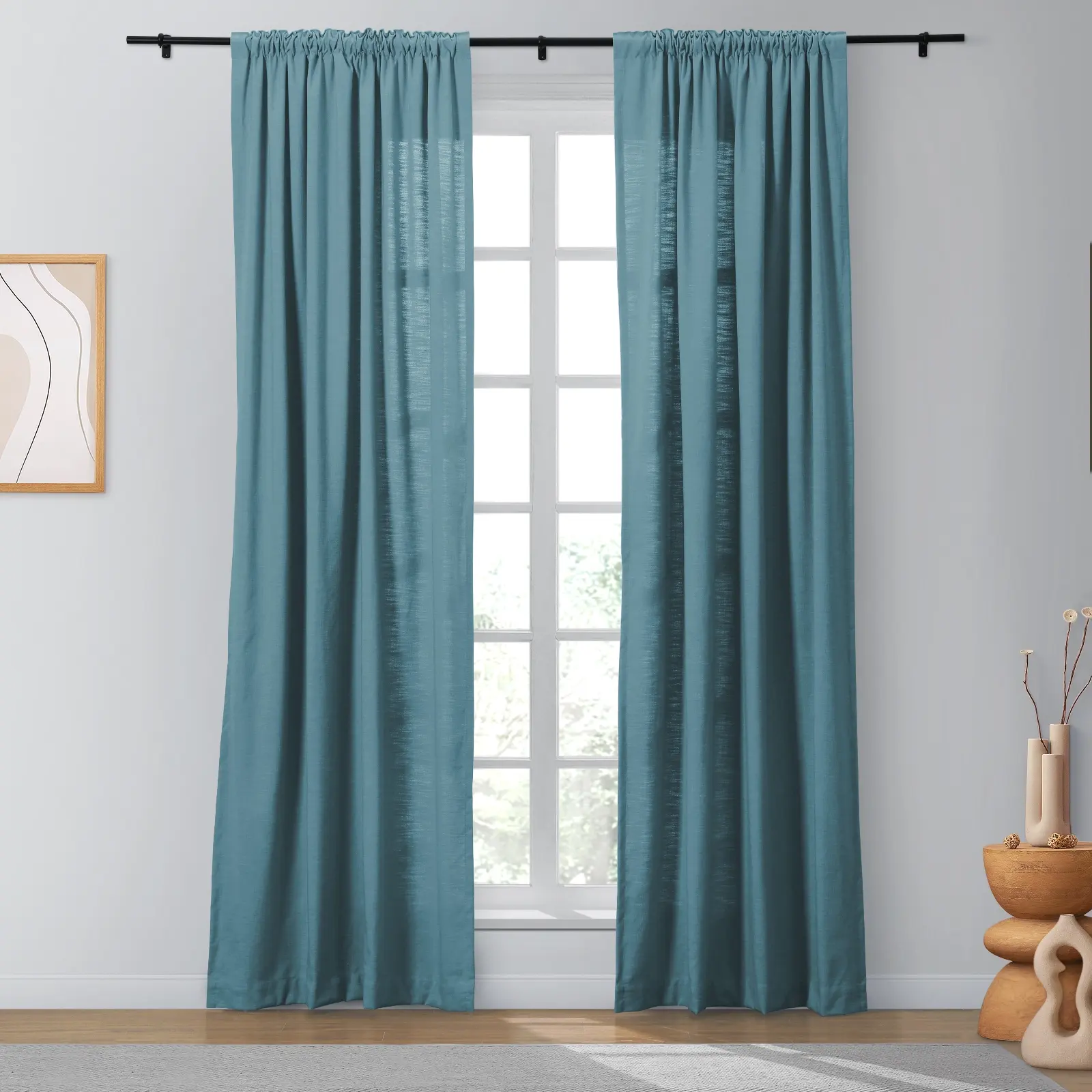 Bella Cotton Blend Curtains & Drapes Soft Top - Image 41