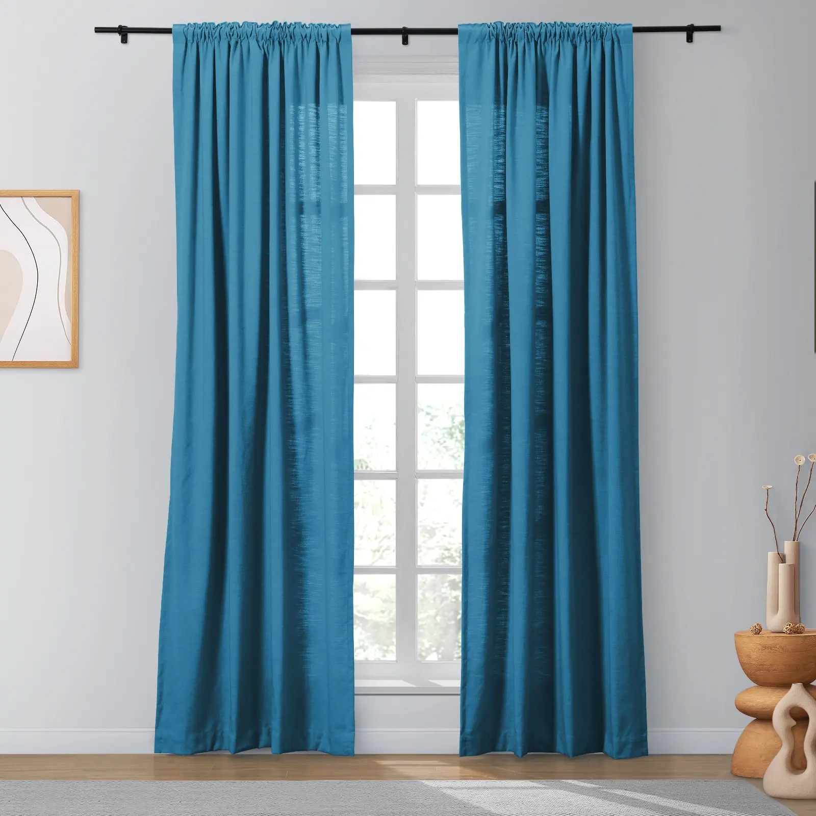Bella Cotton Blend Curtains & Drapes Soft Top - Image 42