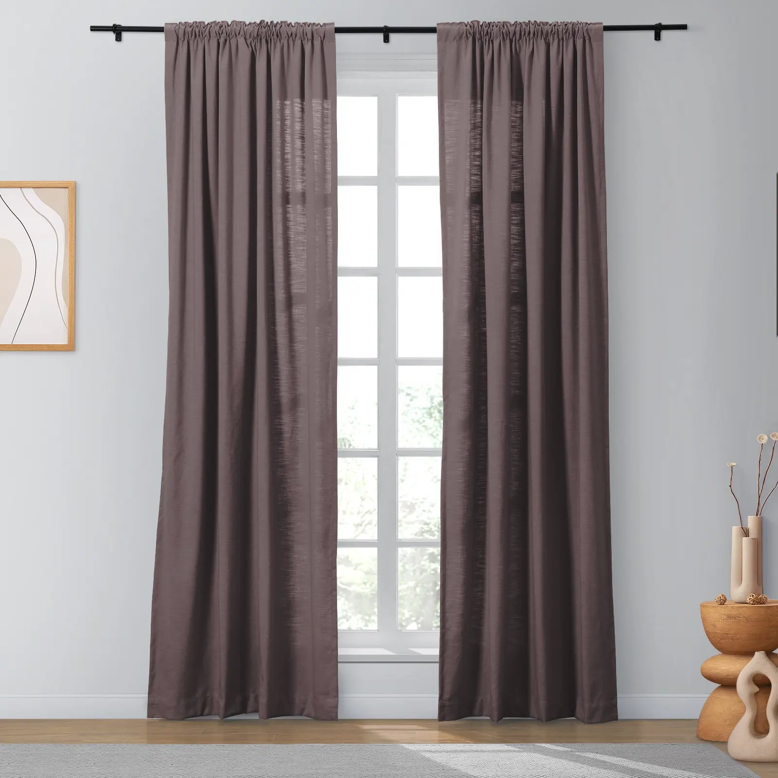 Bella Cotton Blend Curtains & Drapes Soft Top - Image 43
