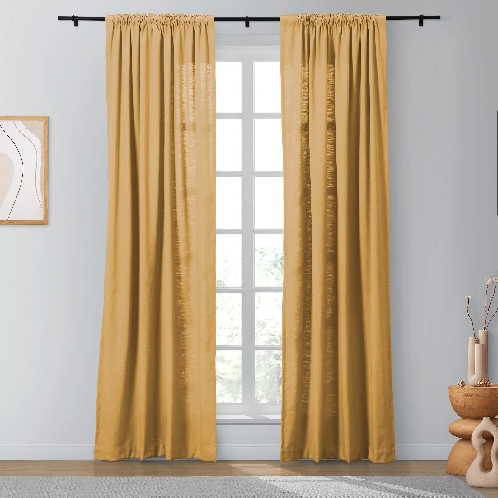 Bella Cotton Blend Curtains & Drapes Soft Top - Image 47