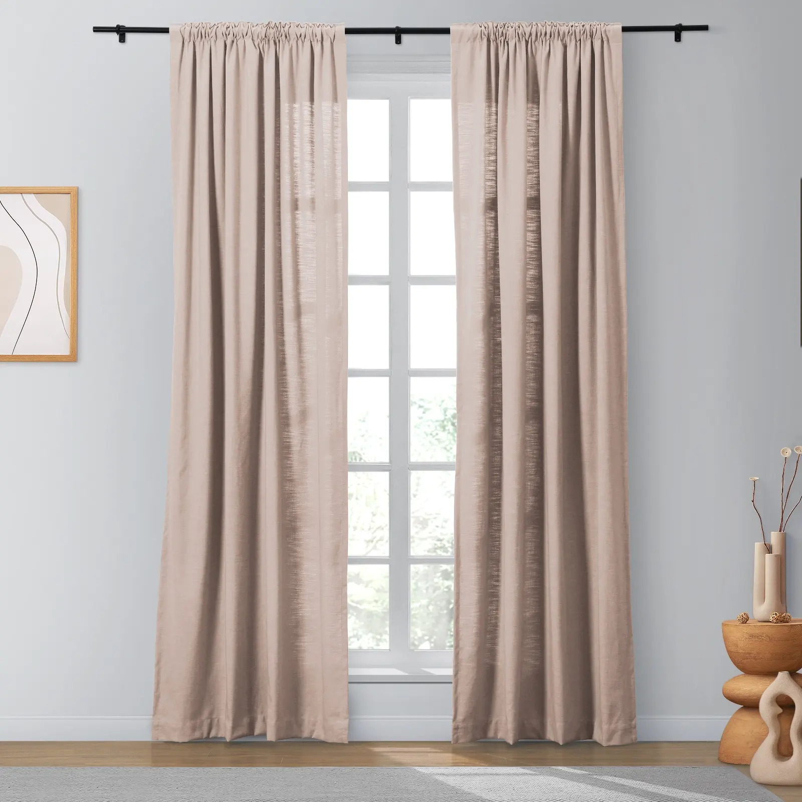 Bella Cotton Blend Curtains & Drapes Soft Top - Image 48