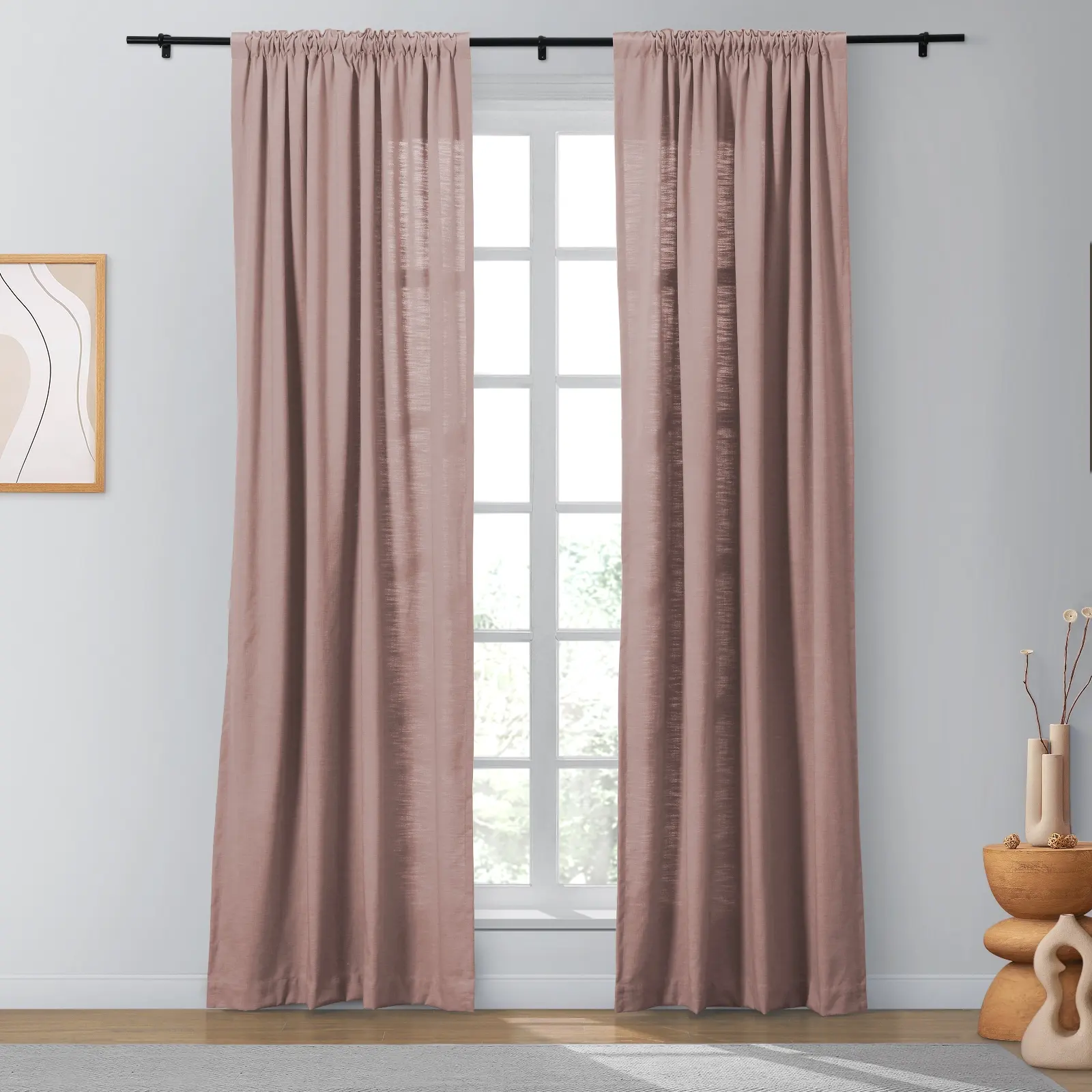 Bella Cotton Blend Curtains & Drapes Soft Top - Image 49