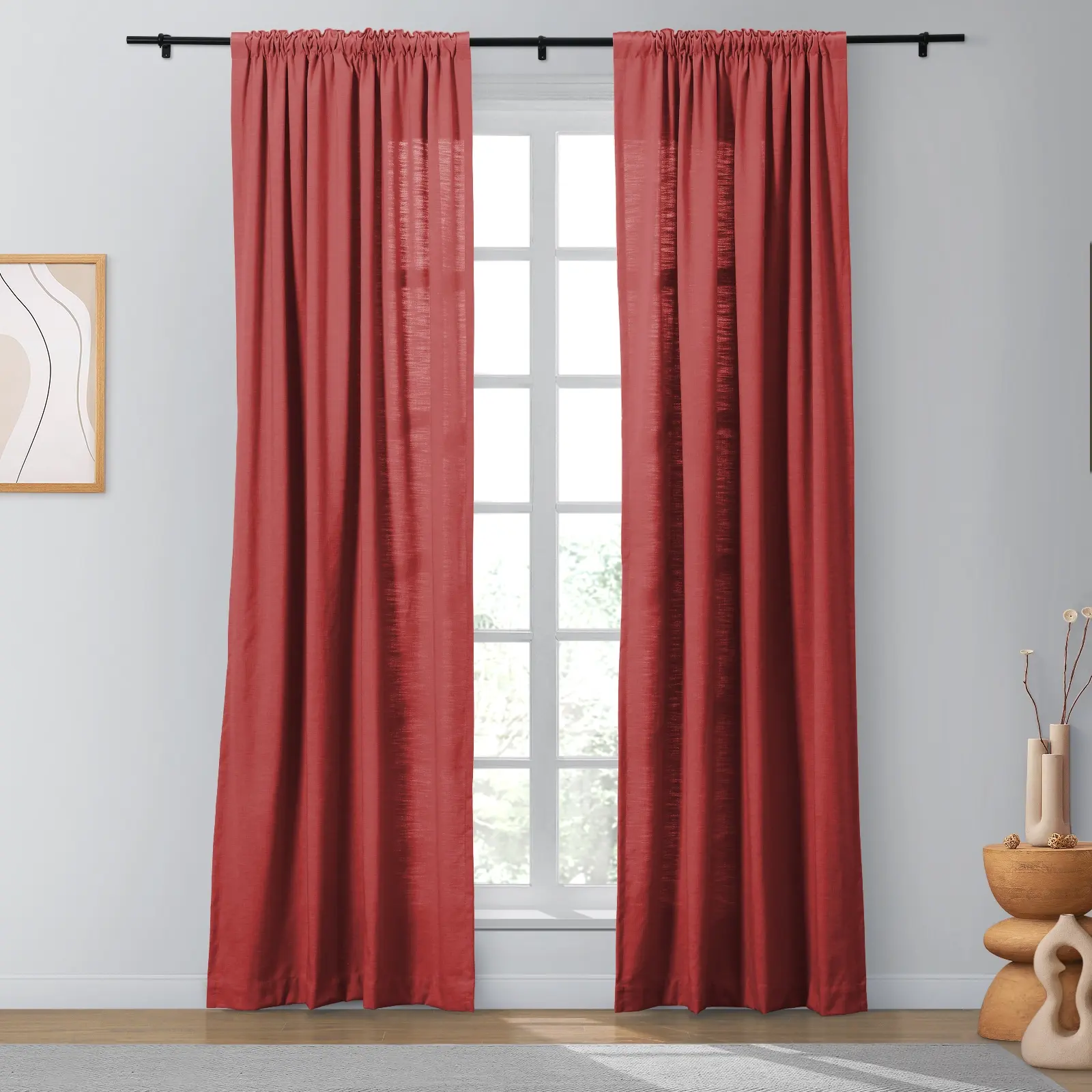 Bella Cotton Blend Curtains & Drapes Soft Top - Image 50