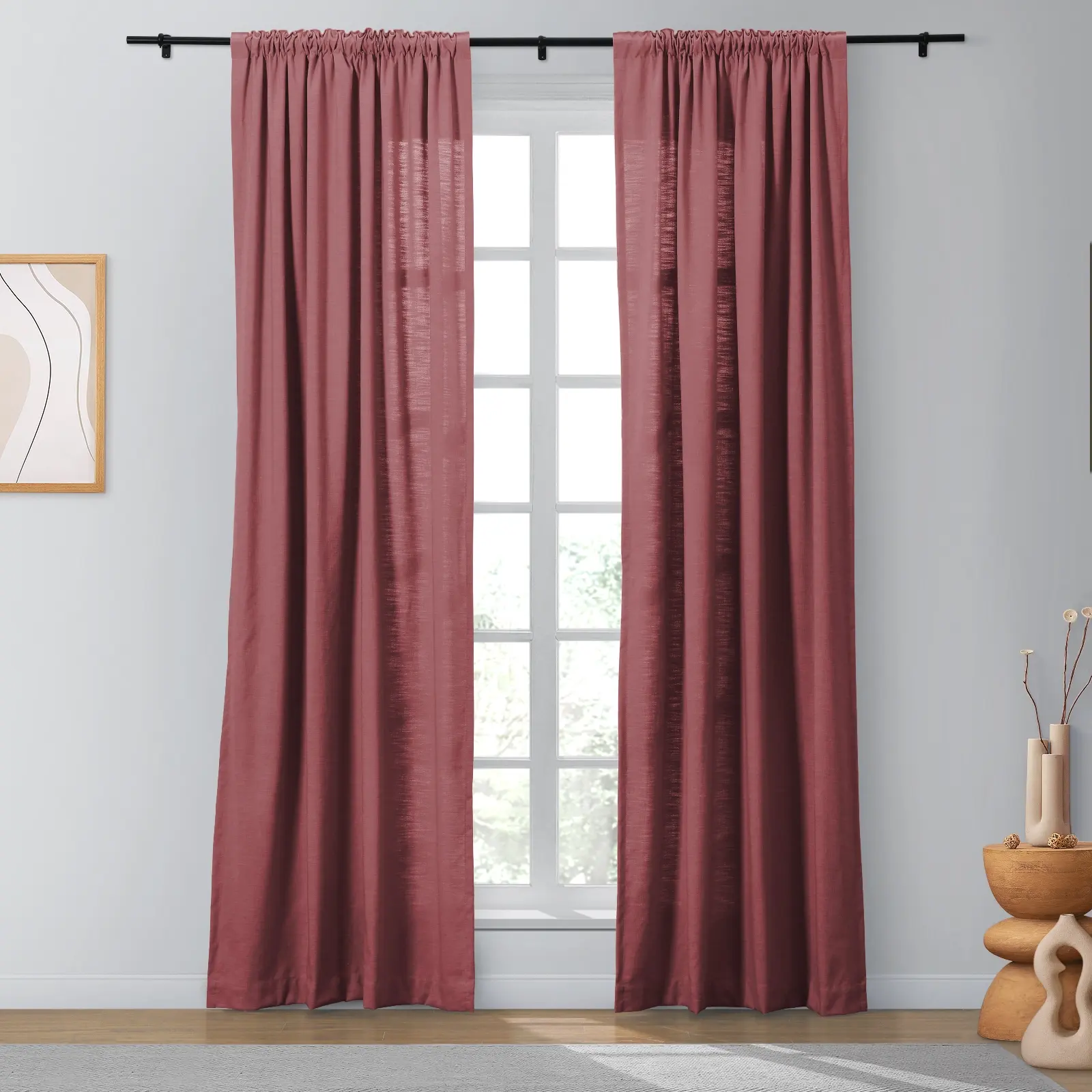 Bella Cotton Blend Curtains & Drapes Soft Top - Image 51